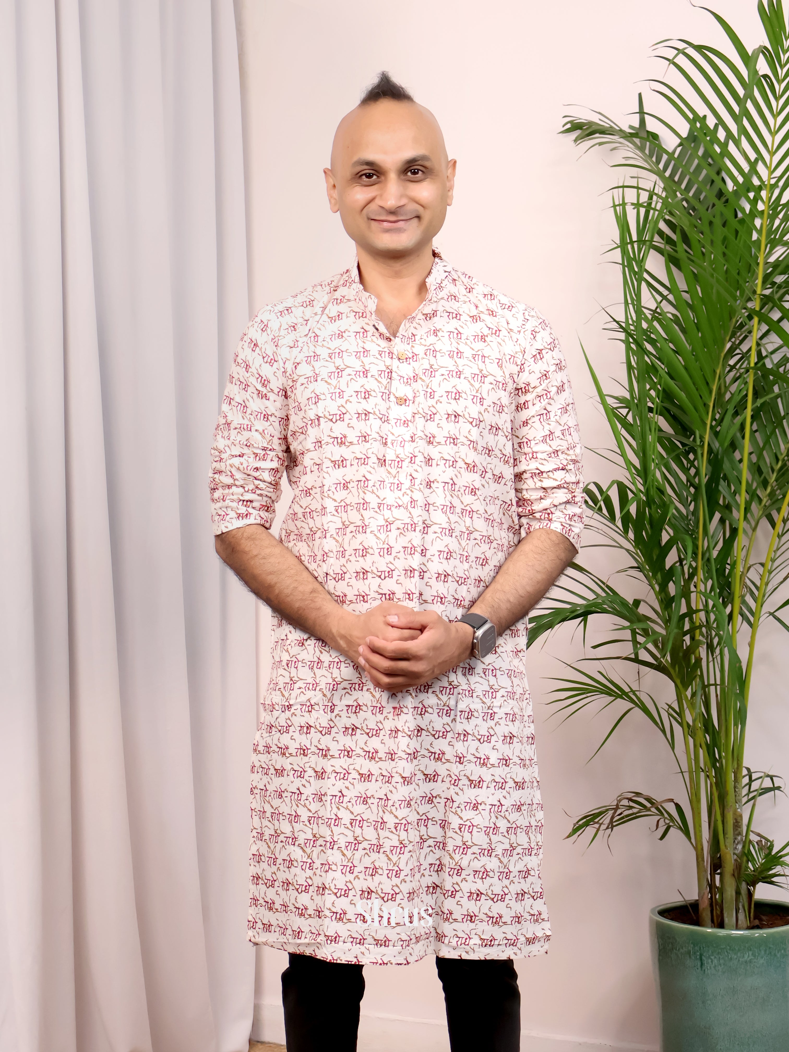 Cream- Readymade Men's Kurta - Shop on Shrus.com
