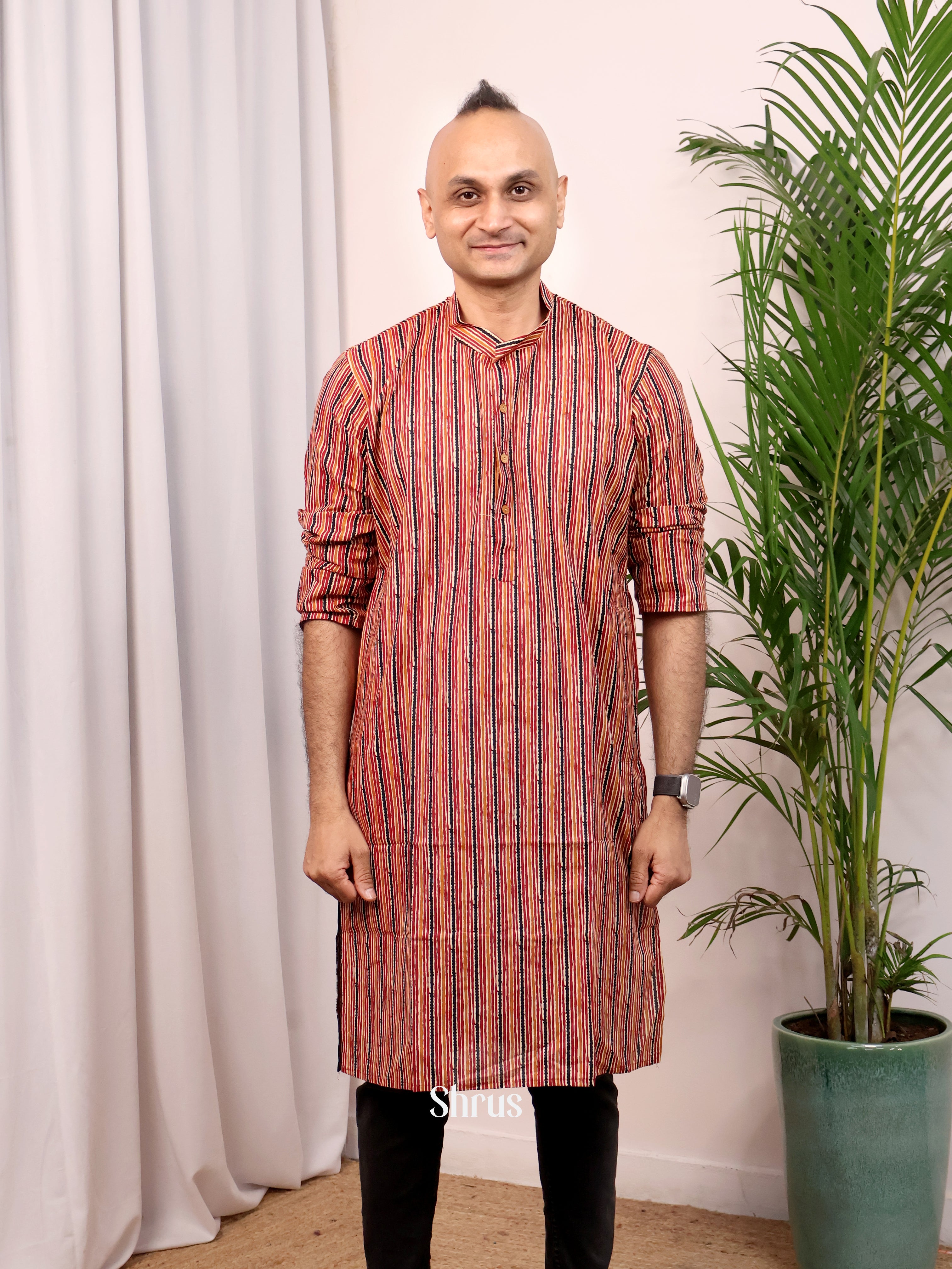 Brown- Readymade Mens Kurta - Shop on Shrus.com