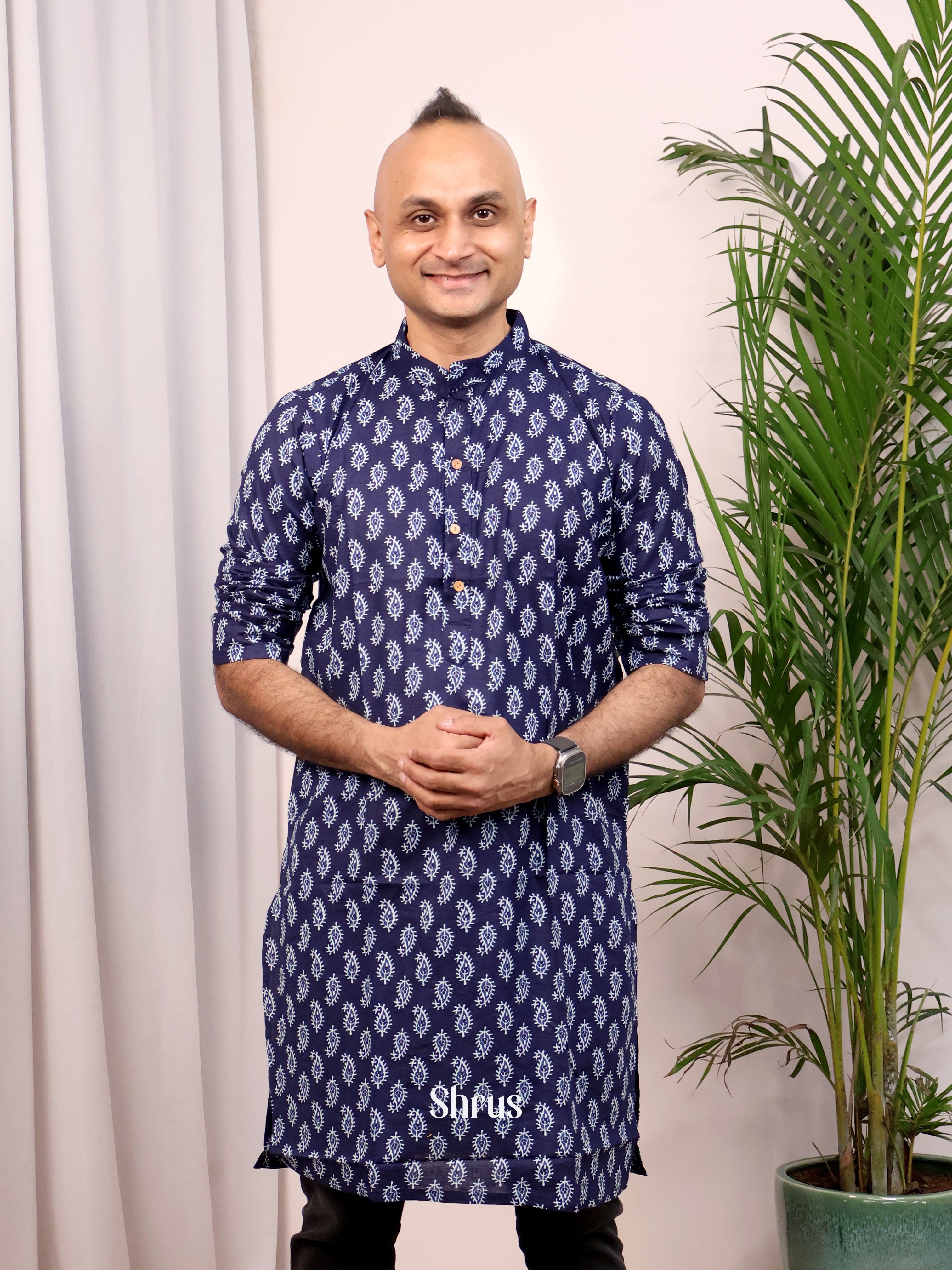 blue - Readymade Mens Kurta - Shop on Shrus.com