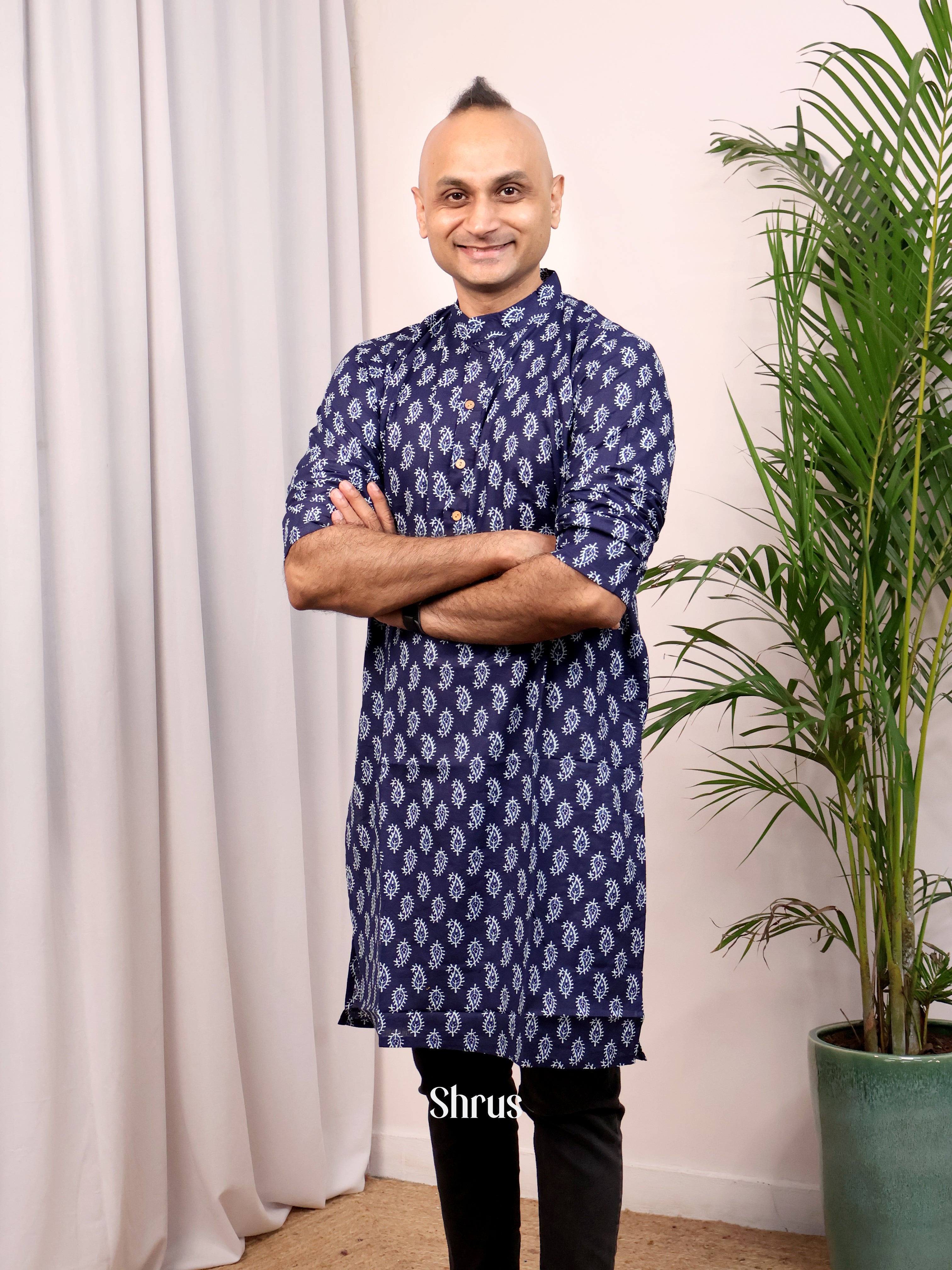 blue - Readymade Mens Kurta - Shop on Shrus.com