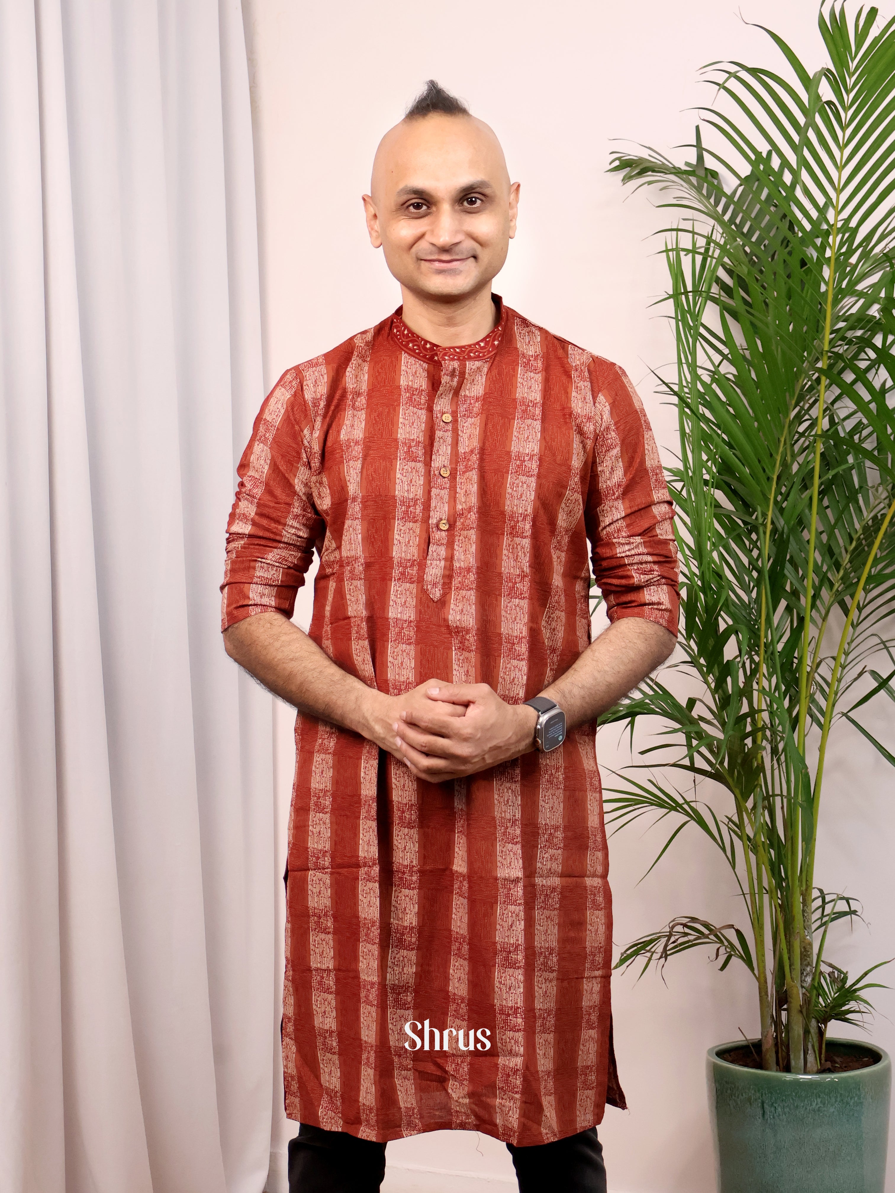 Mroon- Readymade Mens Kurta - Shop on Shrus.com