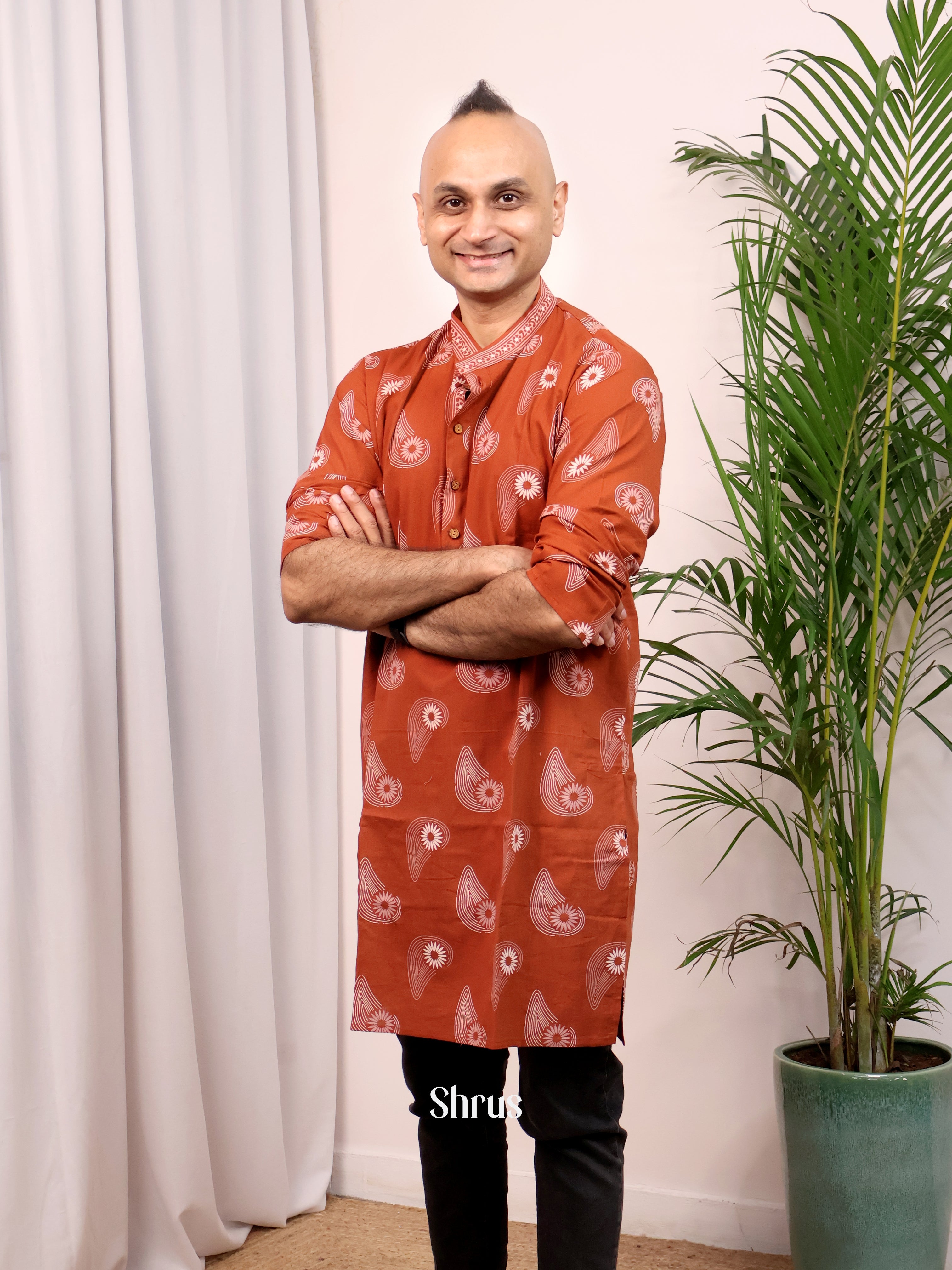 Brick- Readymade Mens Kurta - Shop on Shrus.com