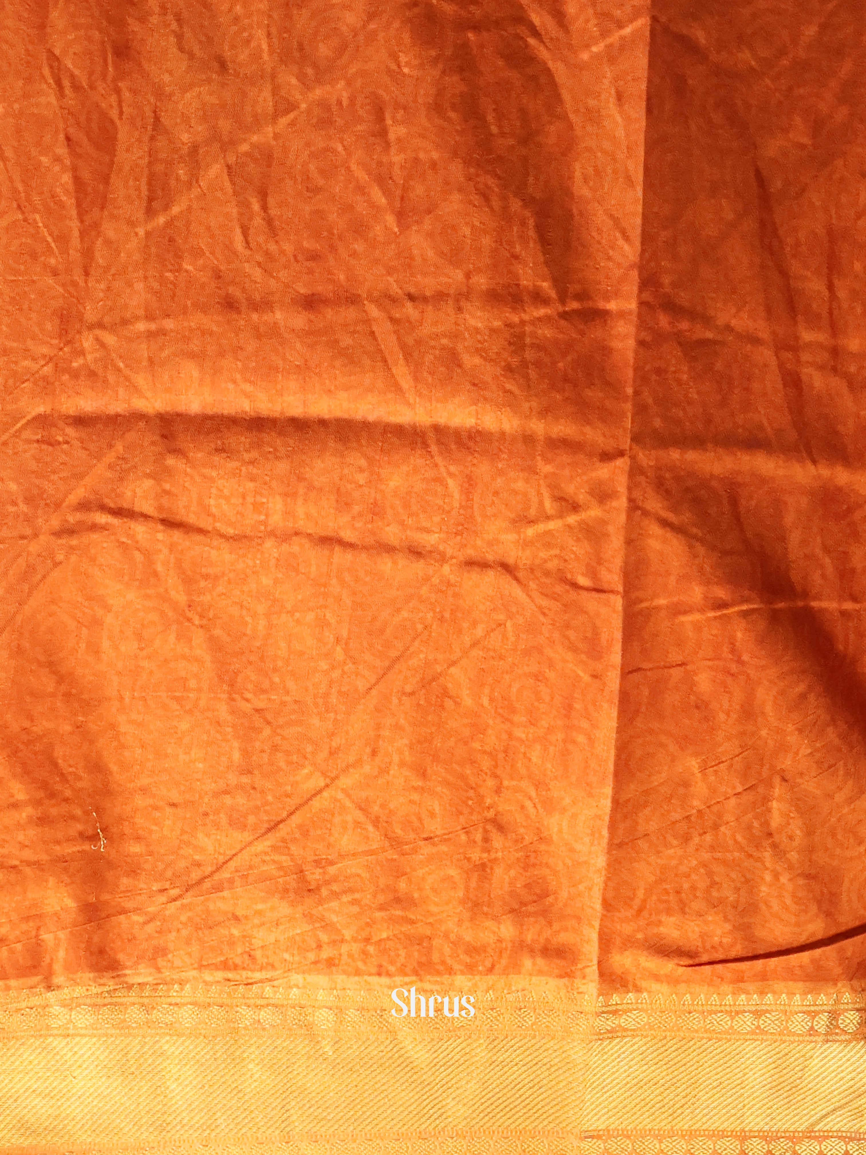 Army Green & Orange - Semi Patola Saree - Shop on Shrus.com