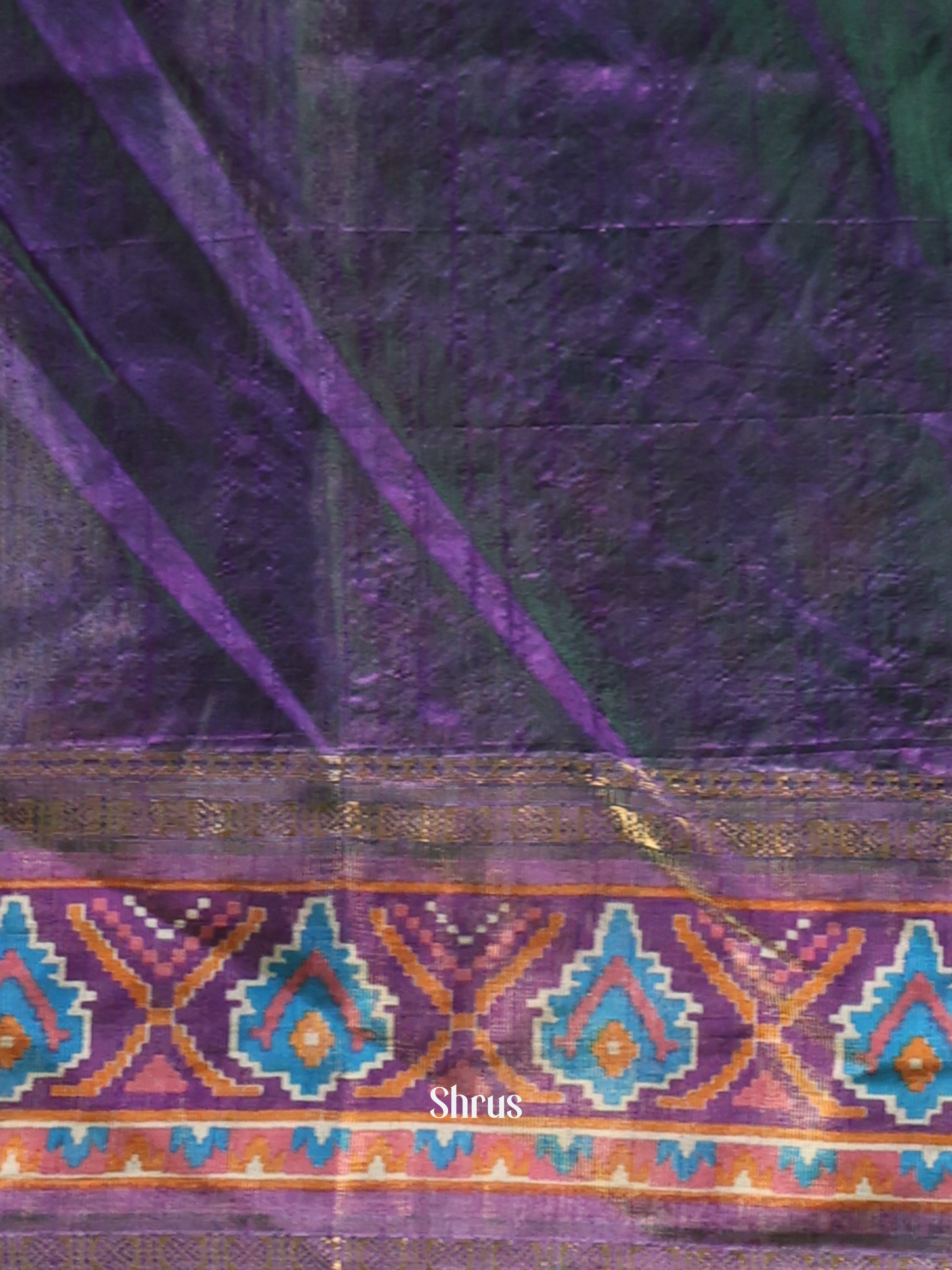 Blue & Purple - Semi Patola Saree - Shop on Shrus.com