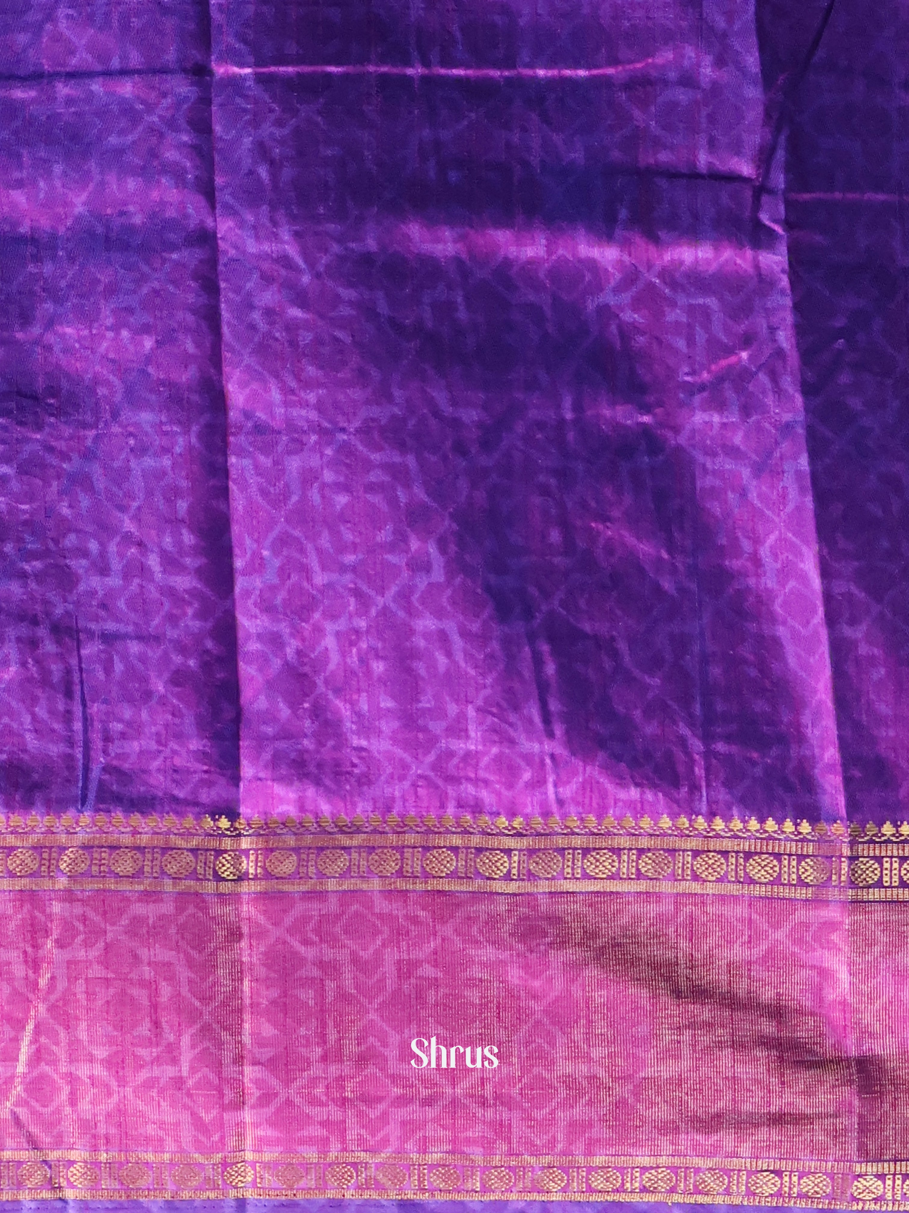 Blue & Purple - Semi Patola Saree - Shop on Shrus.com