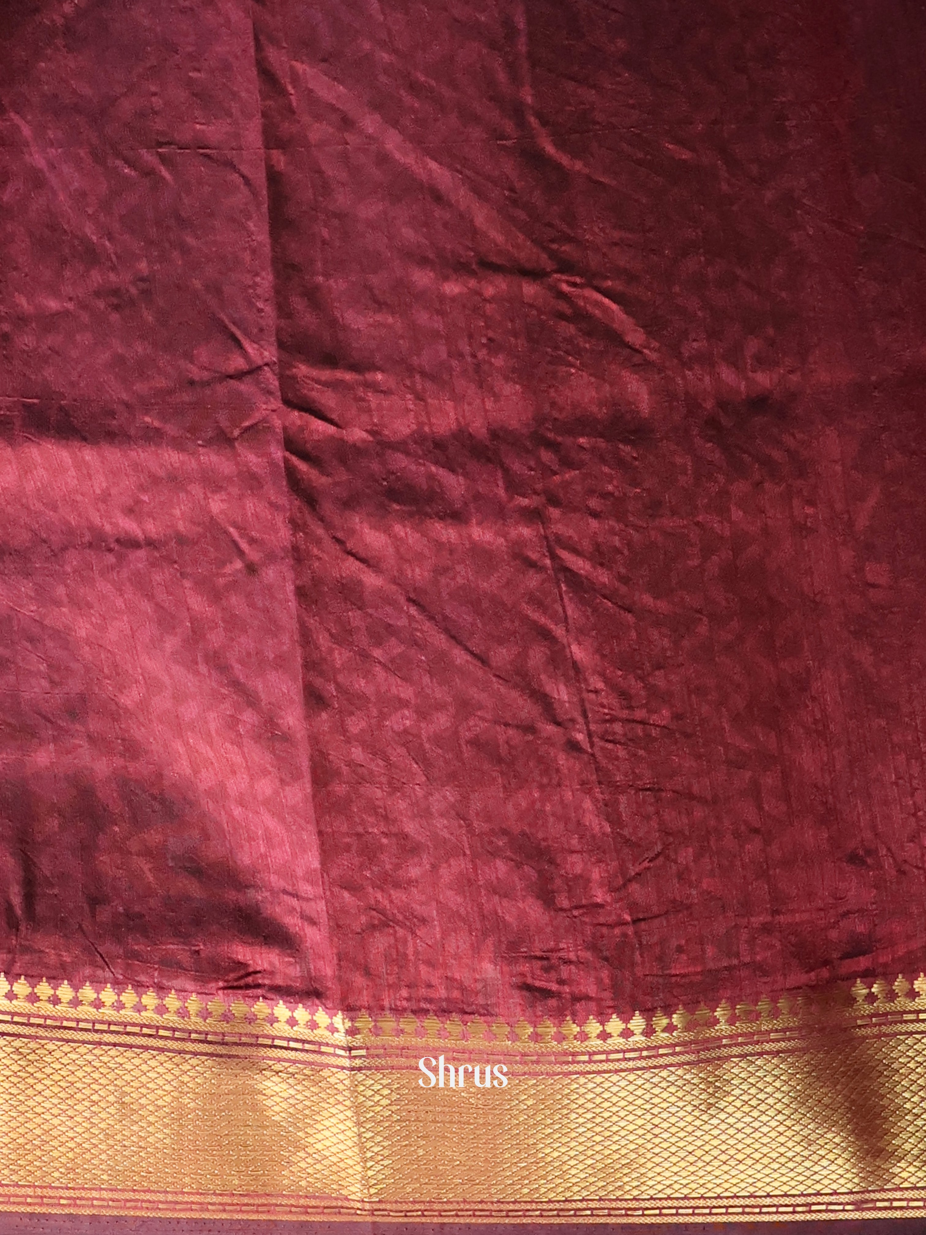 Black & Maroon - Semi Patola Saree - Shop on Shrus.com