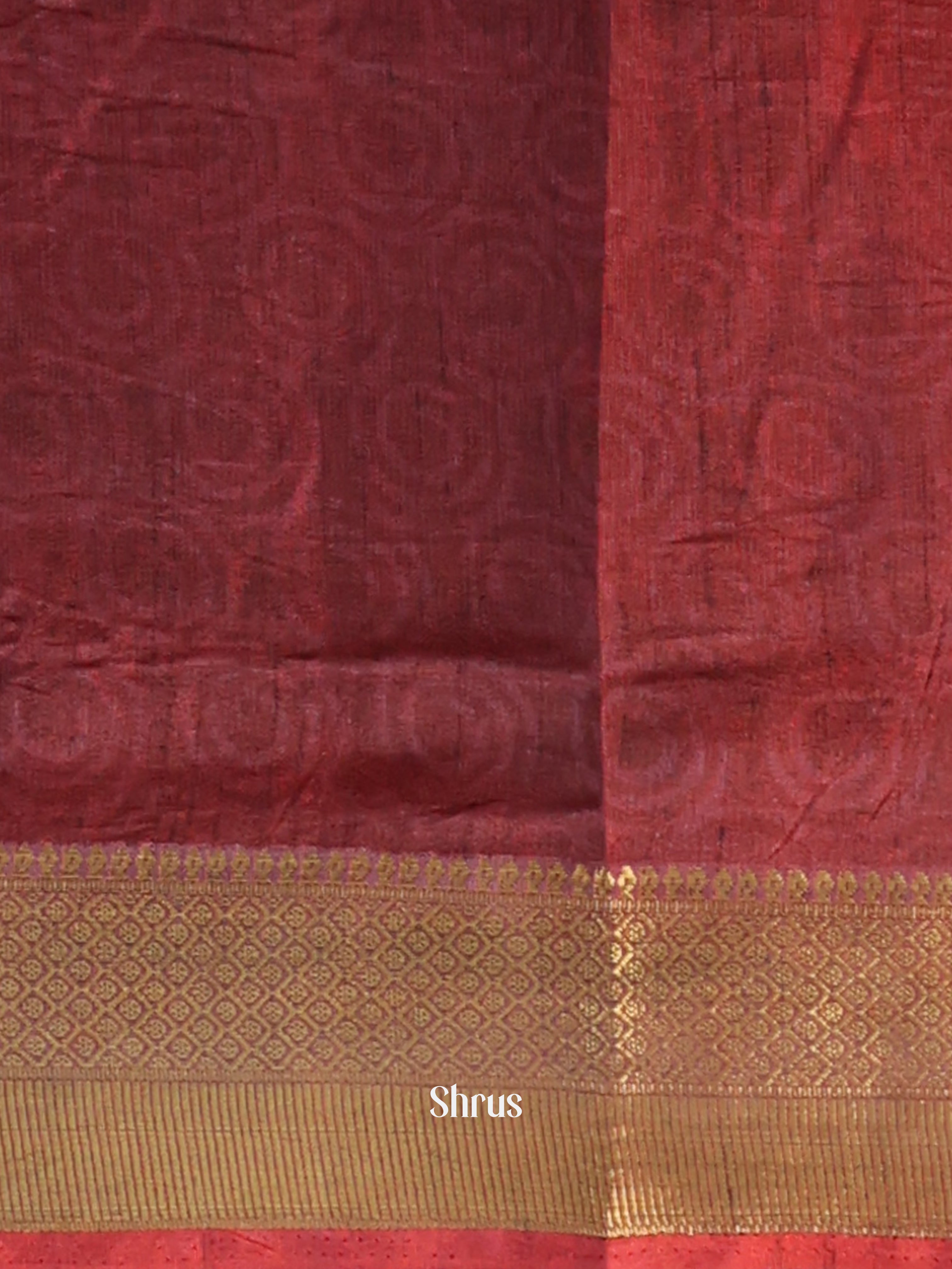 Red & Brown - Semi Patola Saree - Shop on Shrus.com