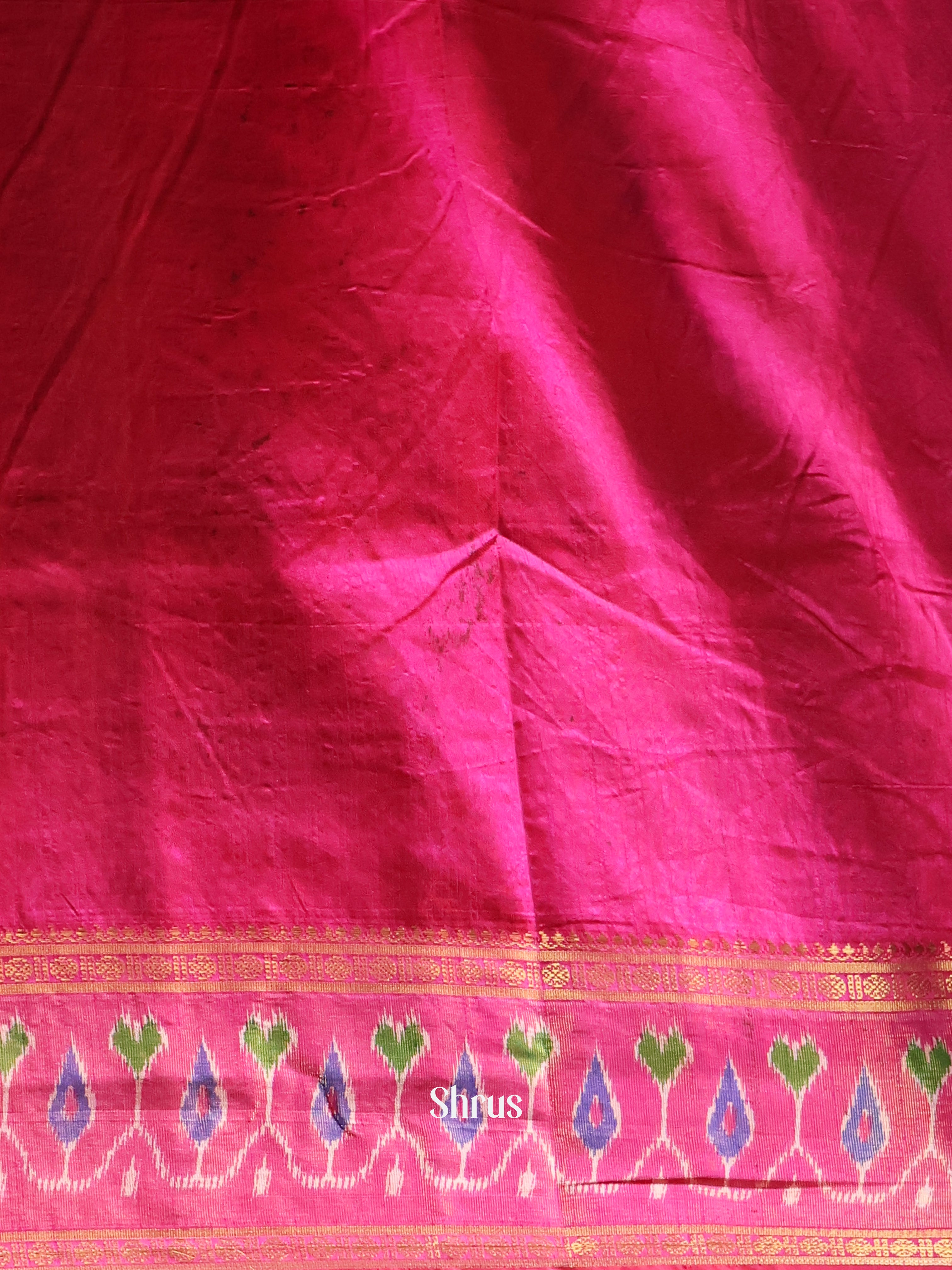 Brown & Pink - Semi Patola Saree - Shop on Shrus.com