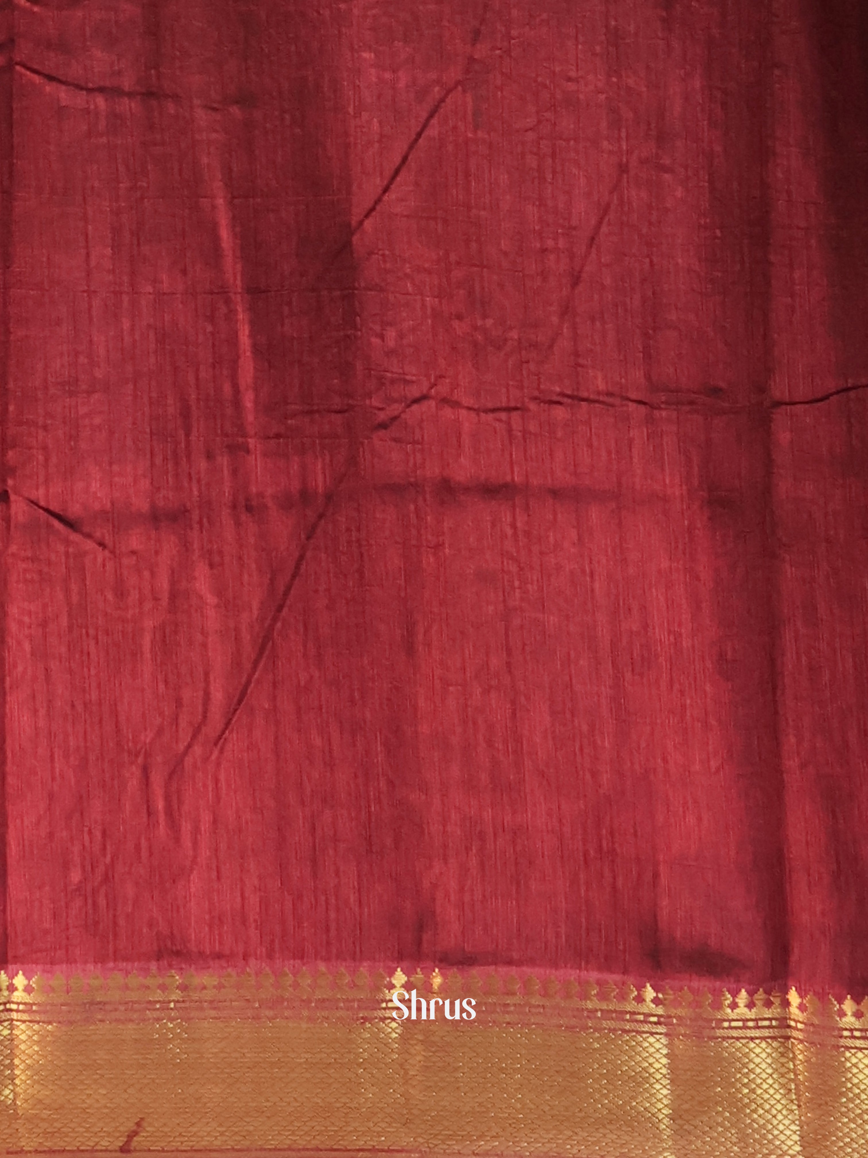Black & Maroon - Semi Patola Saree - Shop on Shrus.com