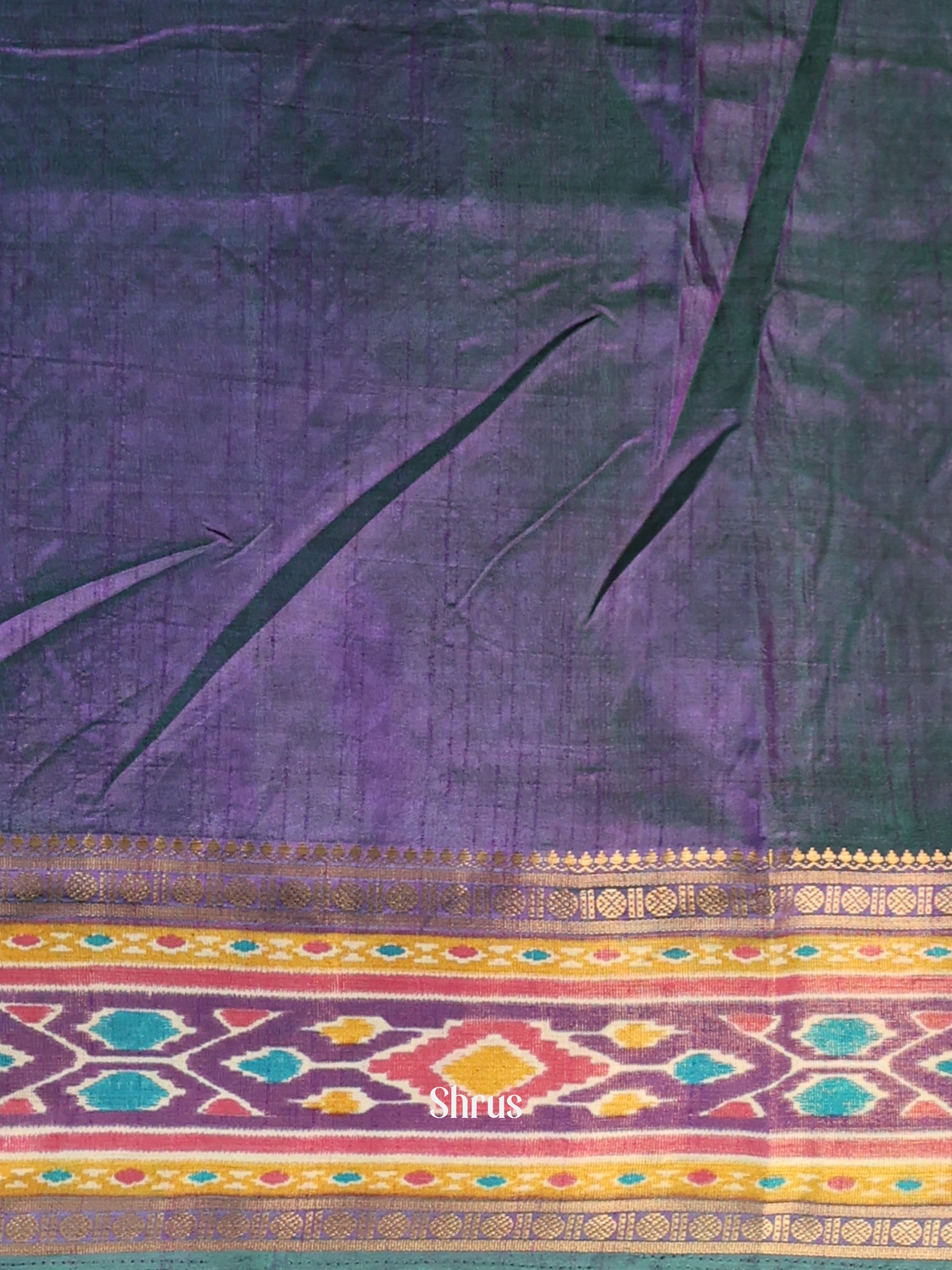 Teal & Purple - Semi Patola Saree - Shop on Shrus.com