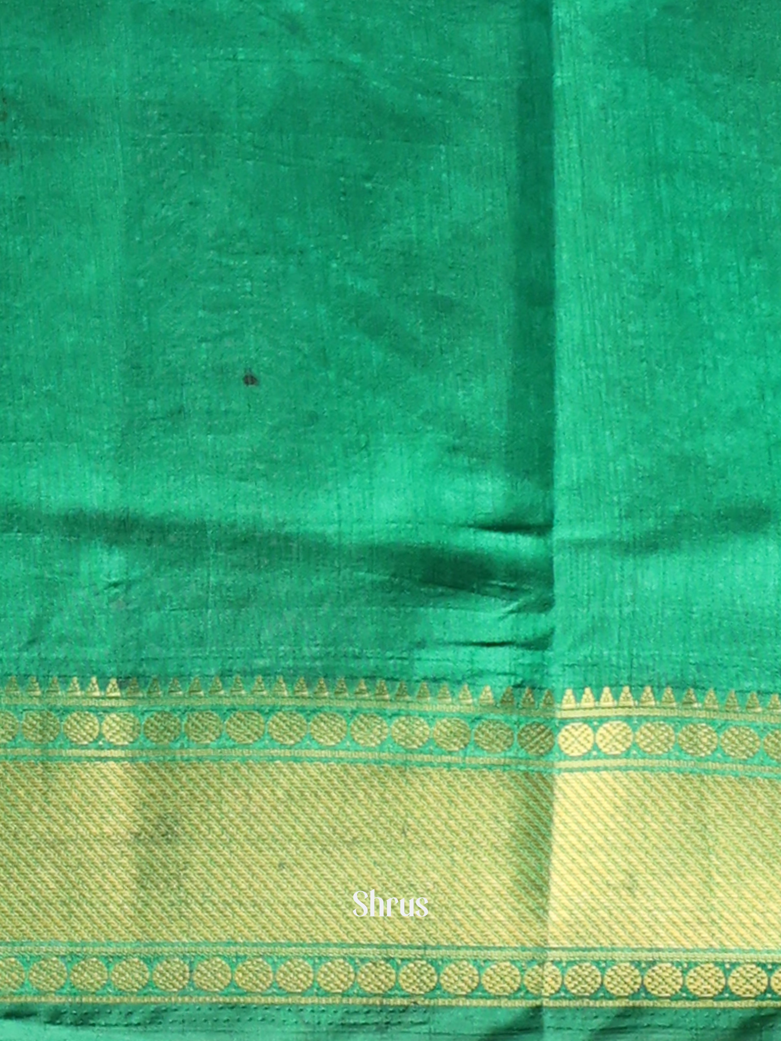 Dark Green & Green - Semi Patola Saree - Shop on Shrus.com