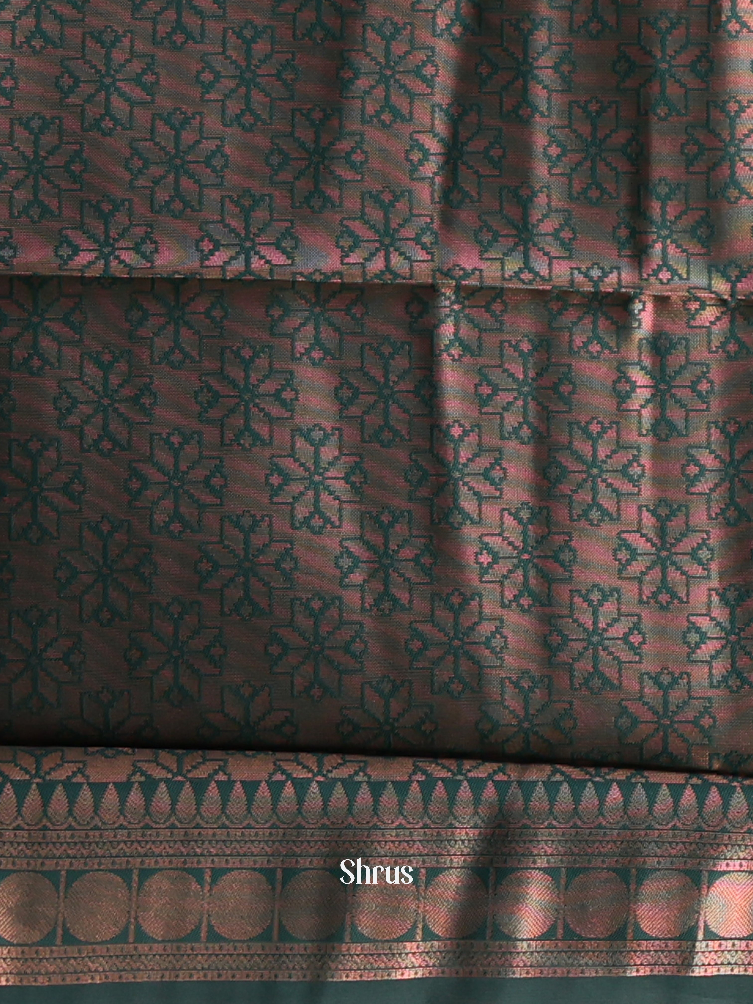Lite Green & Green - Semi Arani Silk Saree - Shop on Shrus.com