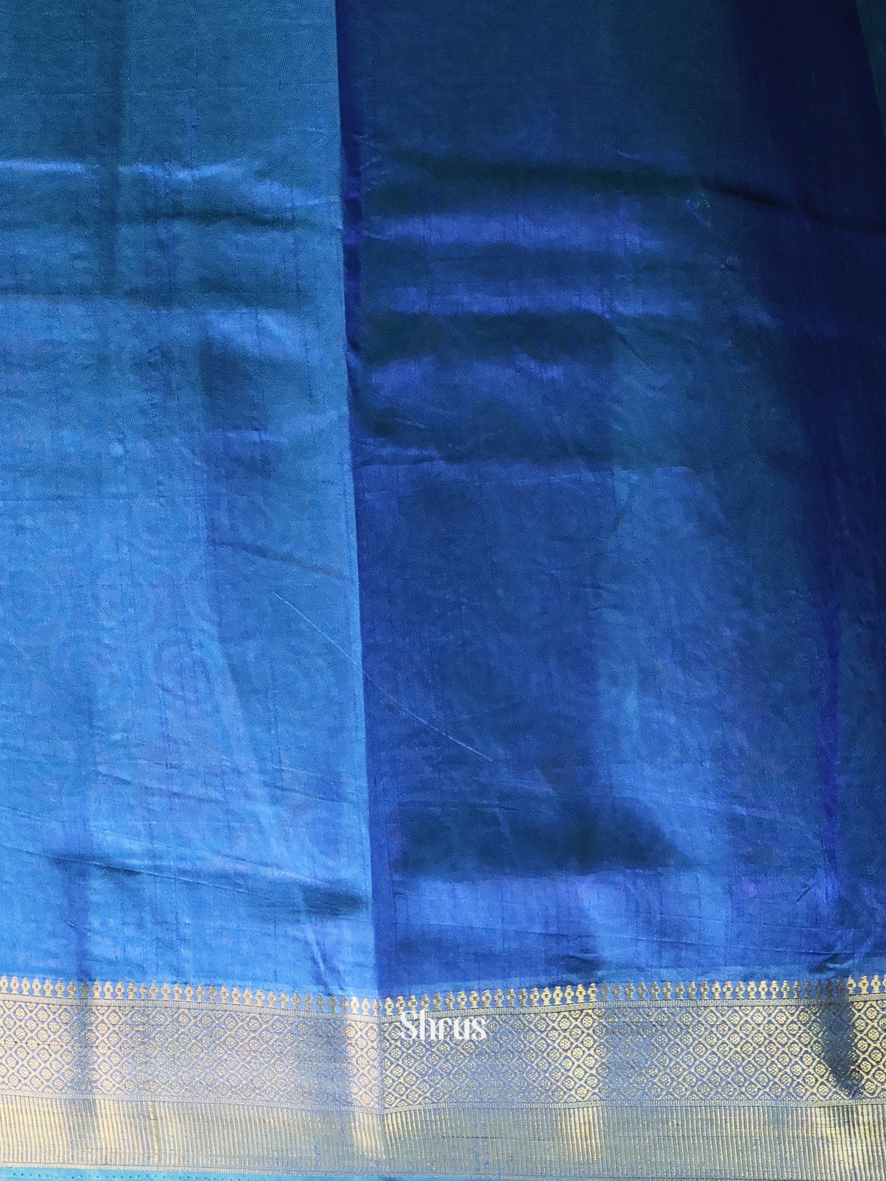 Green & Blue - Semi Patola Saree - Shop on Shrus.com