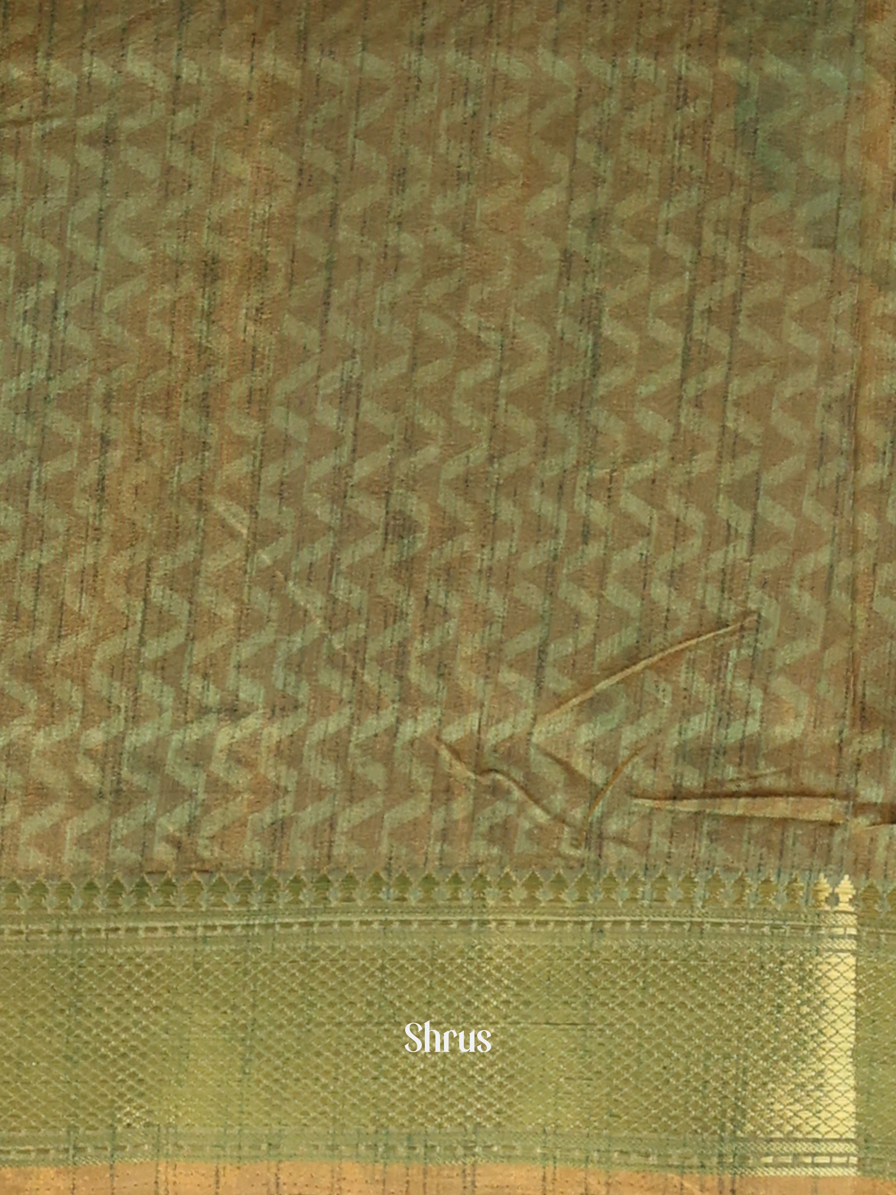 Mustard & Green - Semi Patola Saree - Shop on Shrus.com