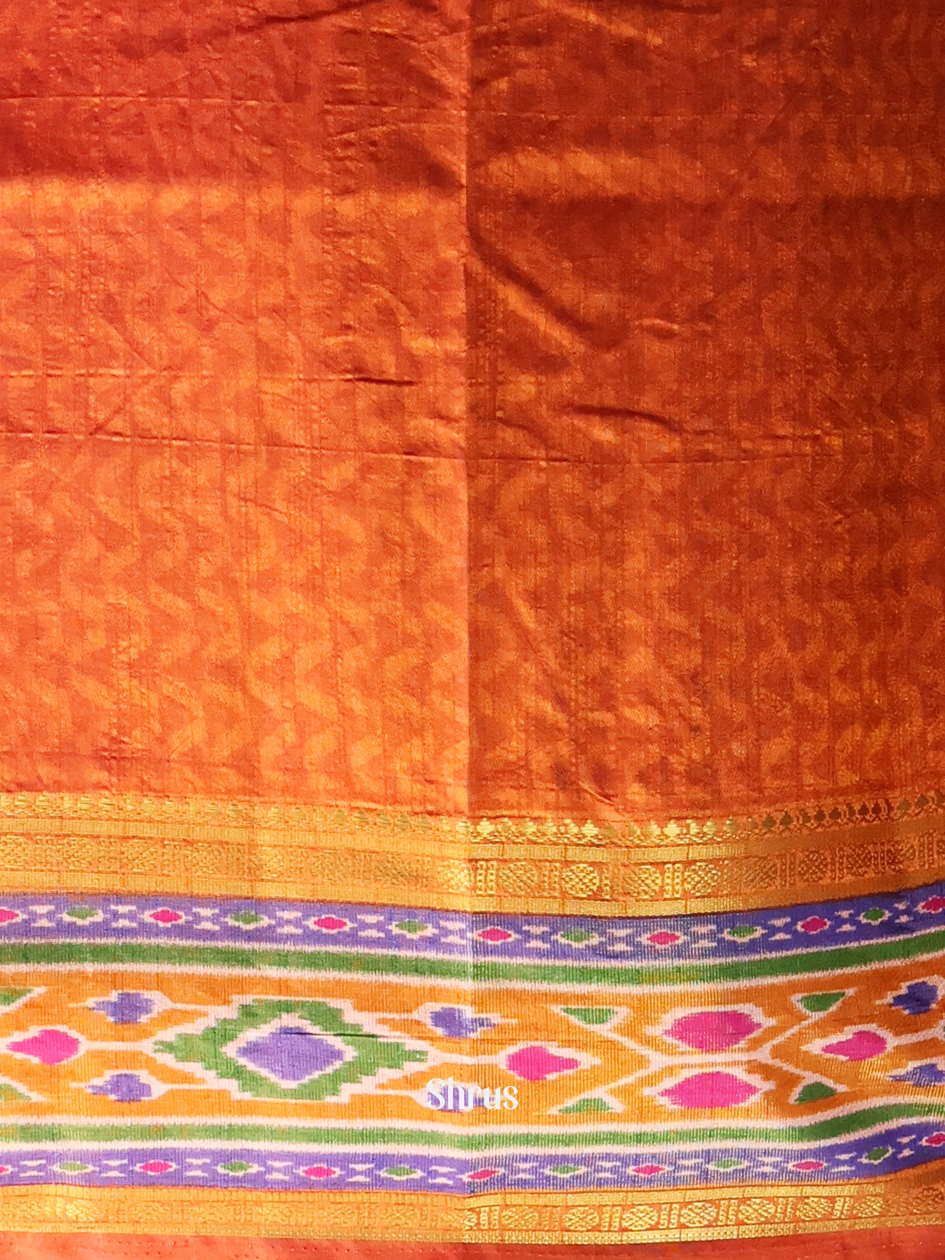 Pink & Orange - Semi Patola Saree - Shop on Shrus.com