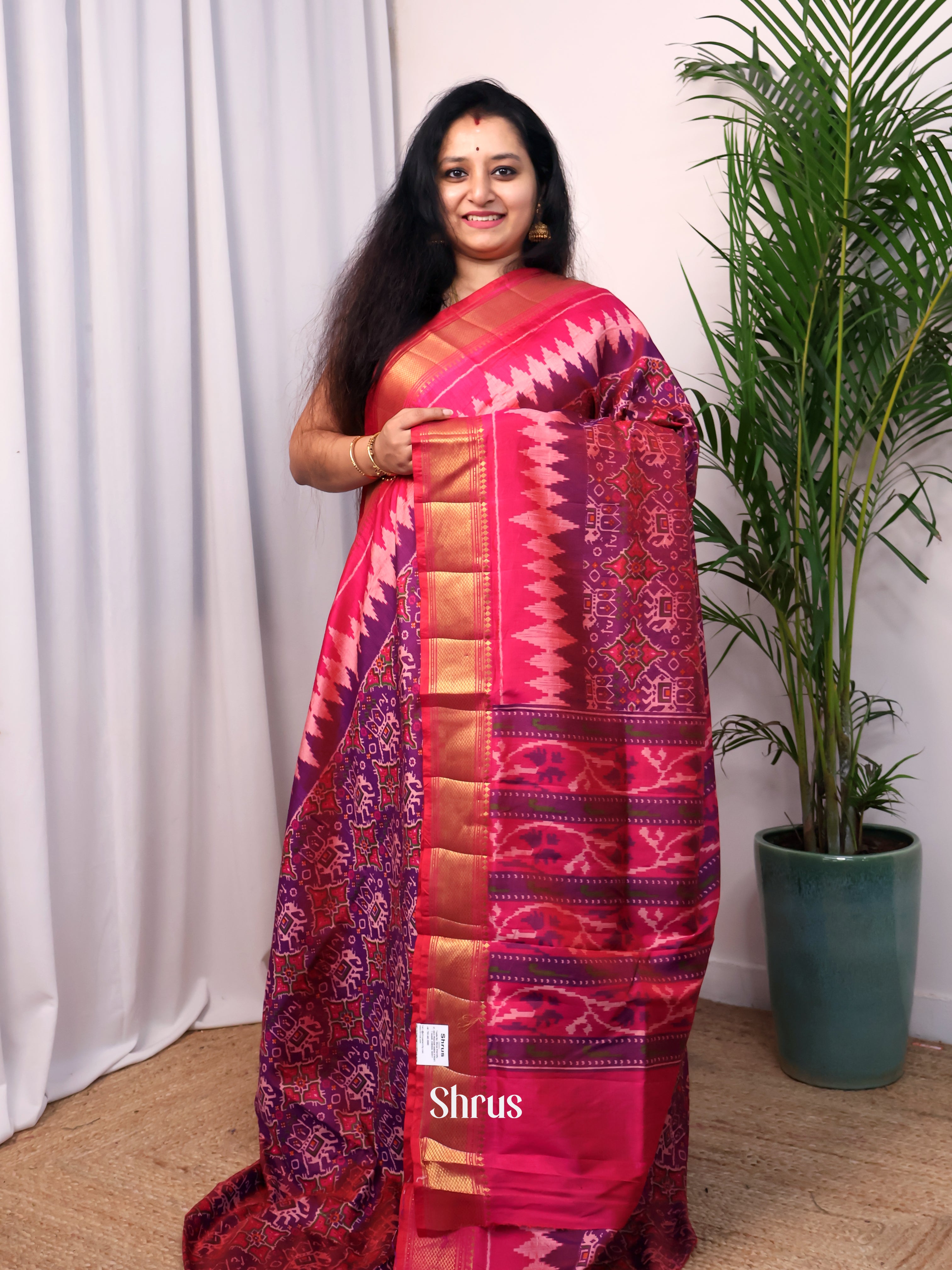 CJS23222 - Semi Patola Saree - Shop on Shrus.com