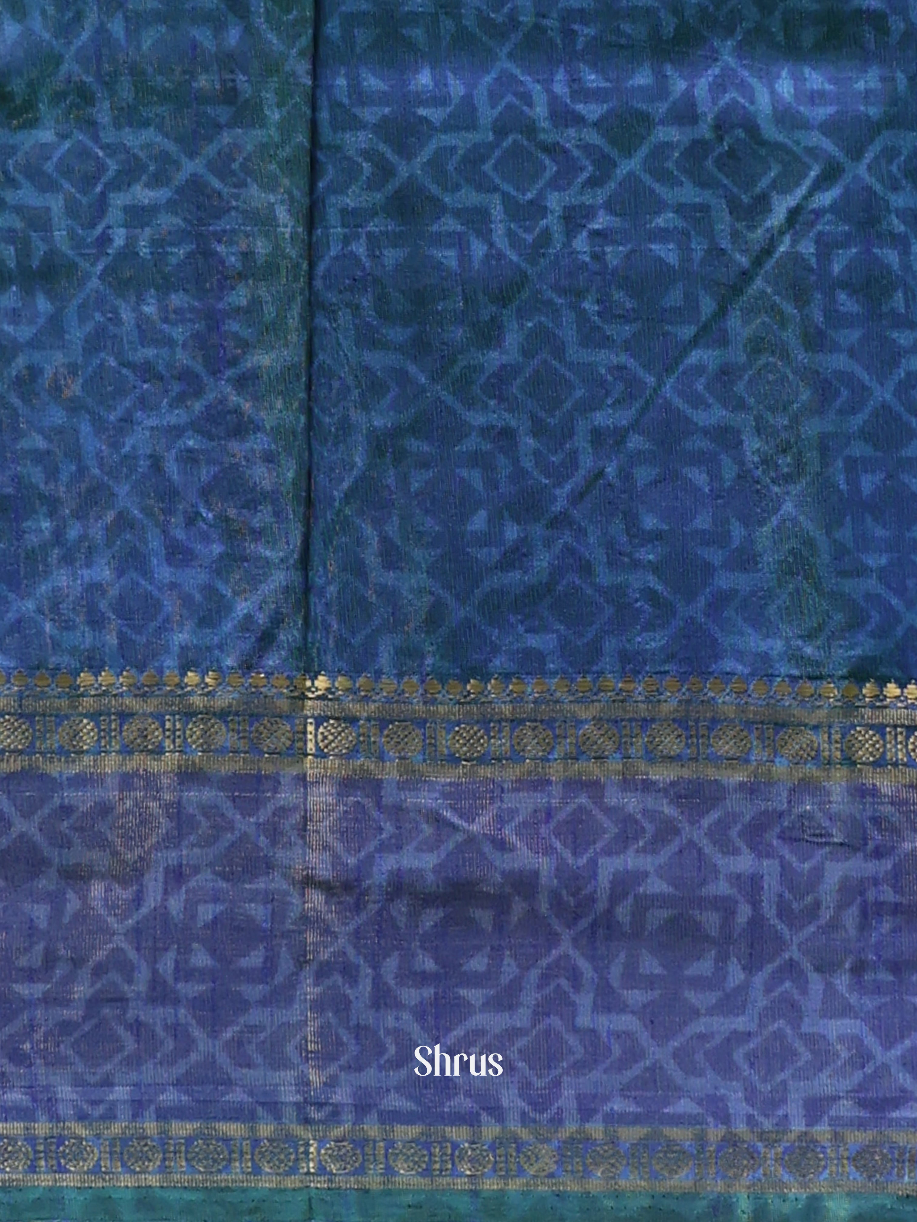 Teal & Blue - Semi Patola Saree - Shop on Shrus.com