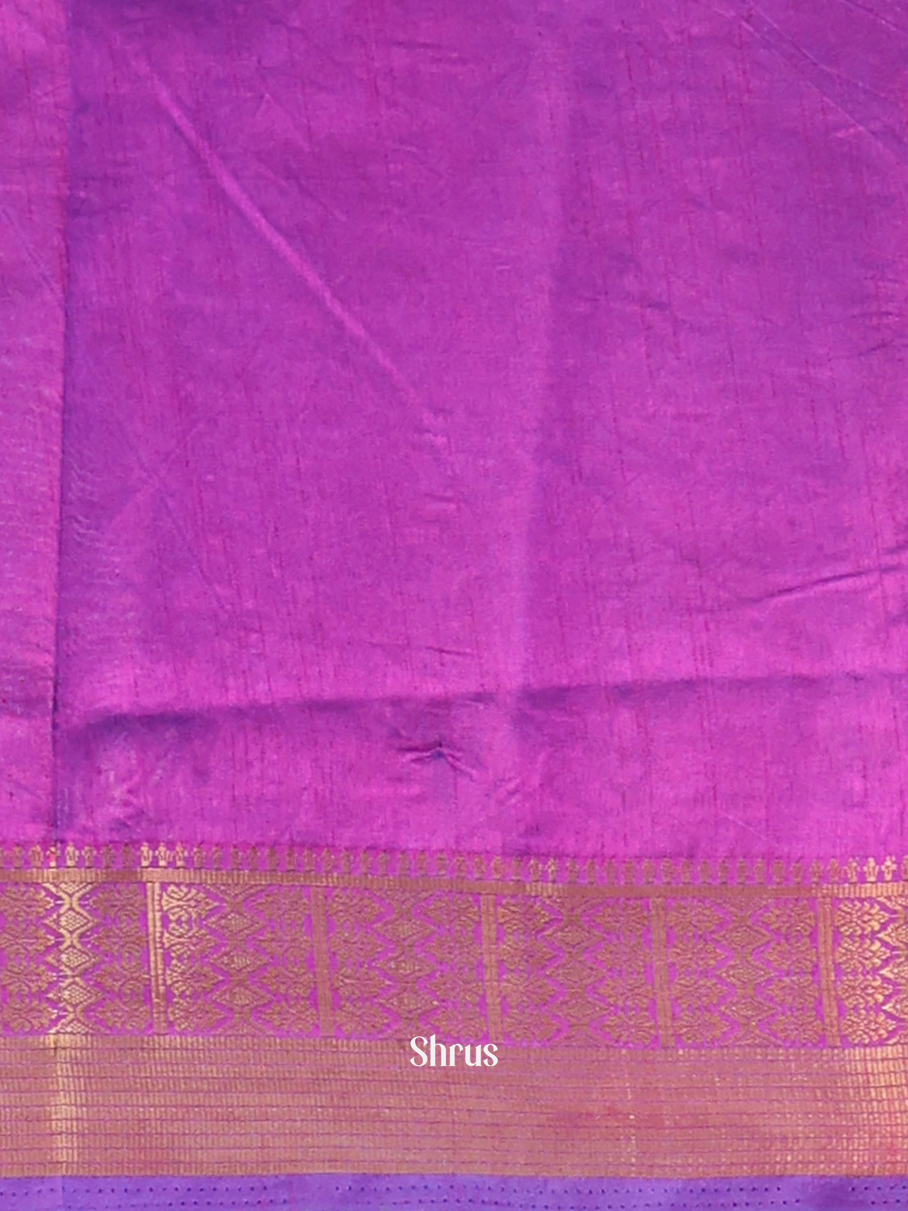 Blue & Purple - Semi Patola Saree - Shop on Shrus.com