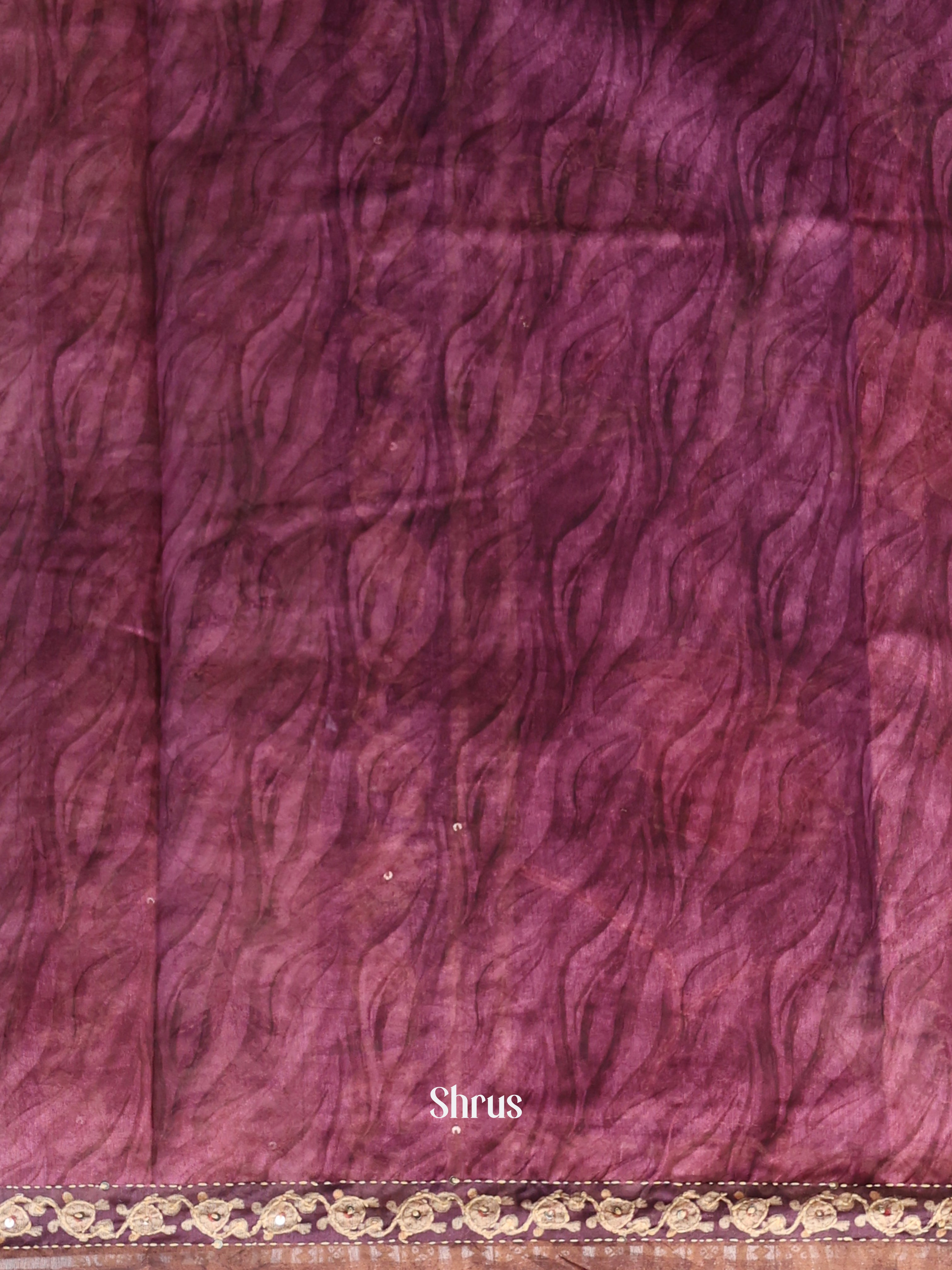 Purple & Grey - Semi Kantha Saree - Shop on Shrus.com