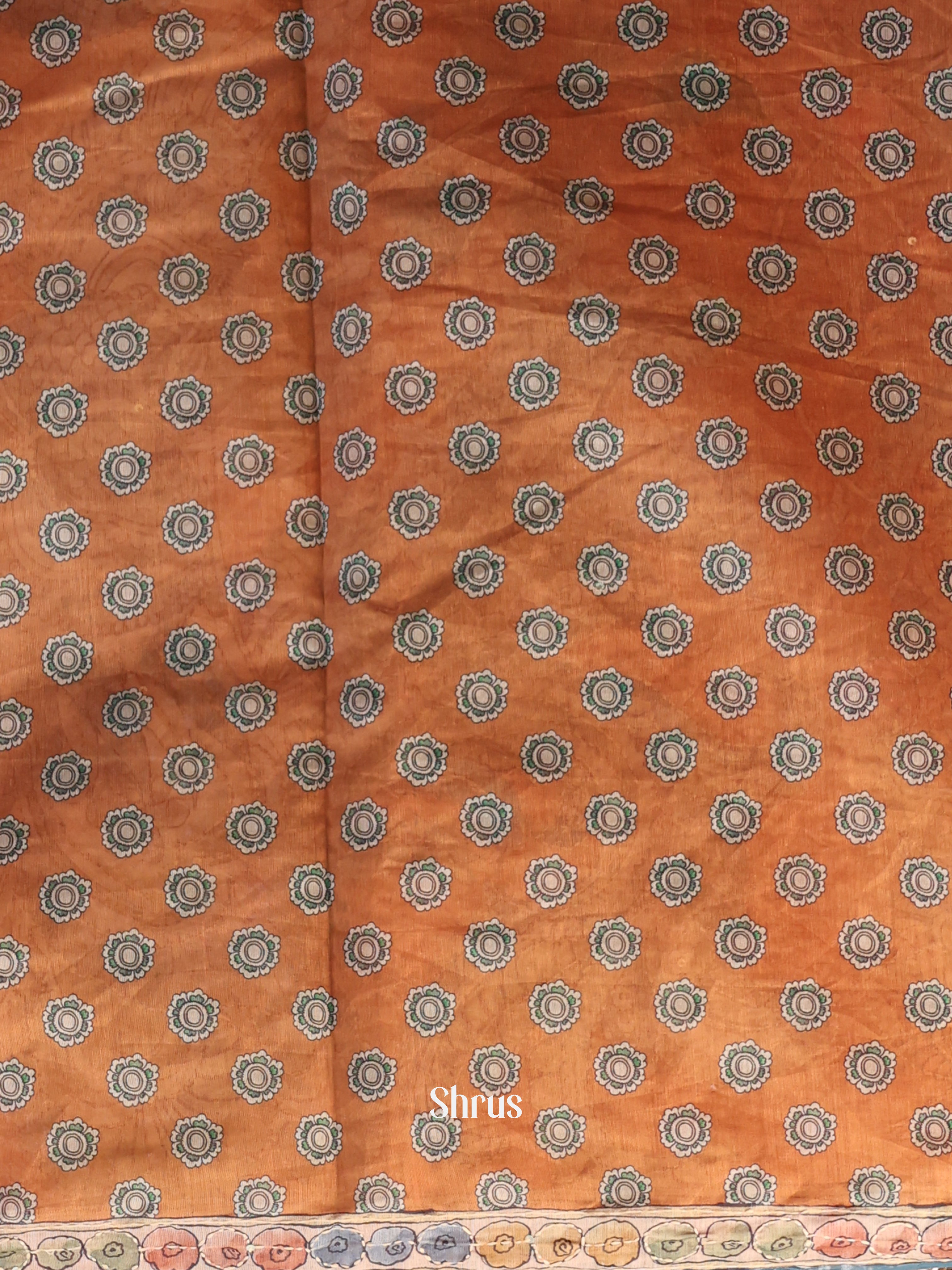 Brick & Green- Semi Kantha Saree - Shop on Shrus.com