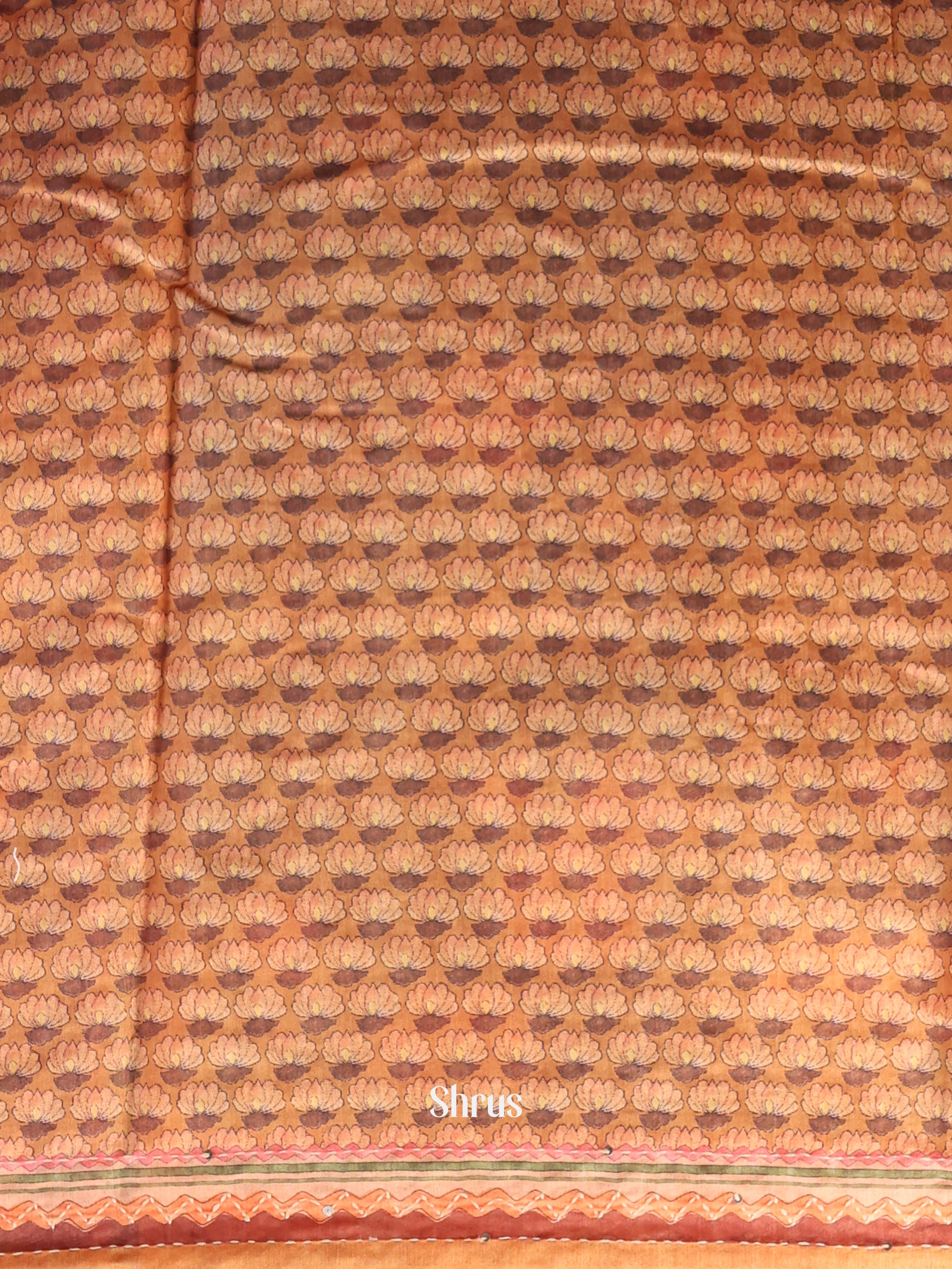 Grey & Brown - Semi Kantha Saree - Shop on Shrus.com