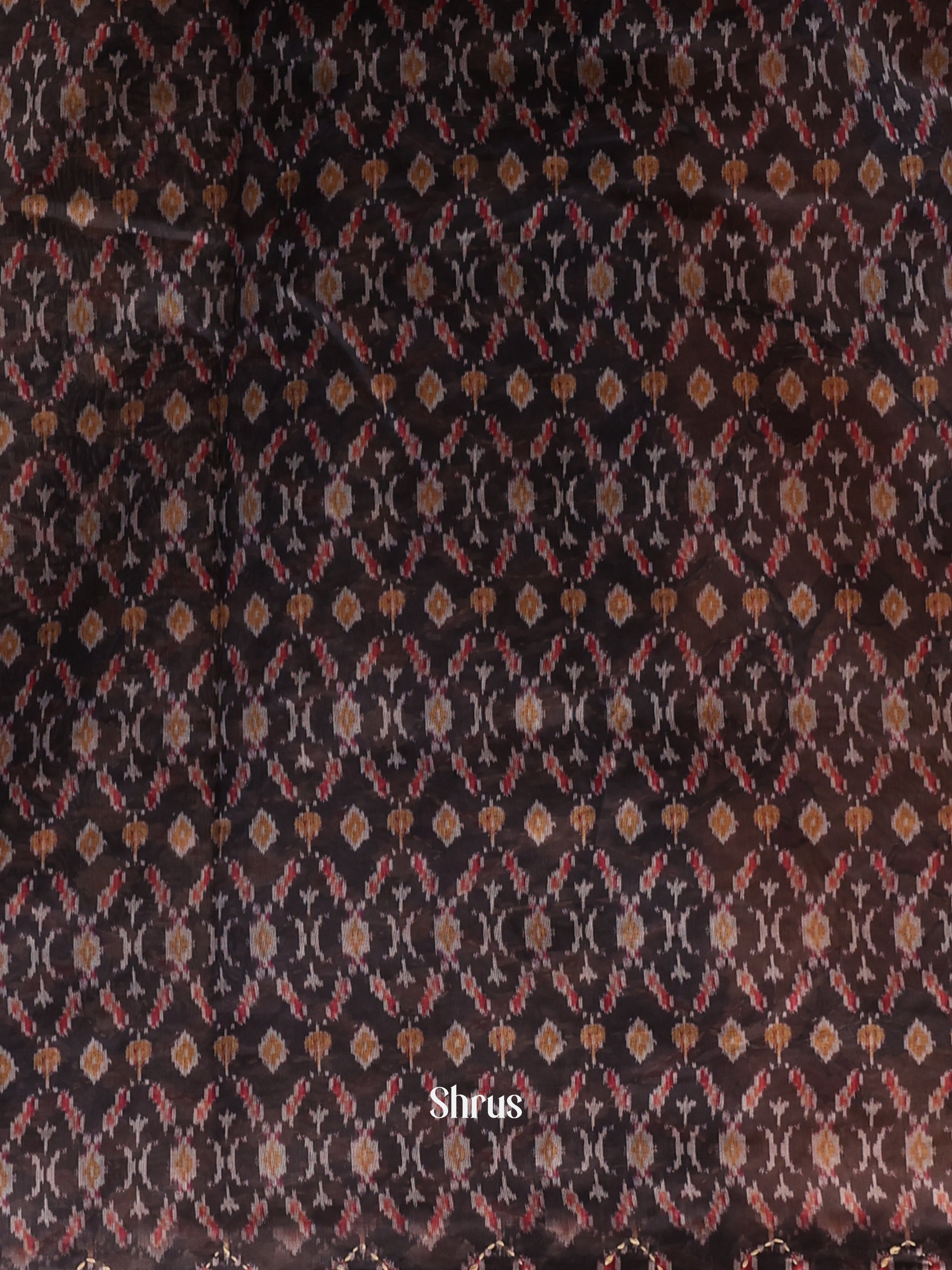 Brown - Semi Kantha Saree - Shop on Shrus.com