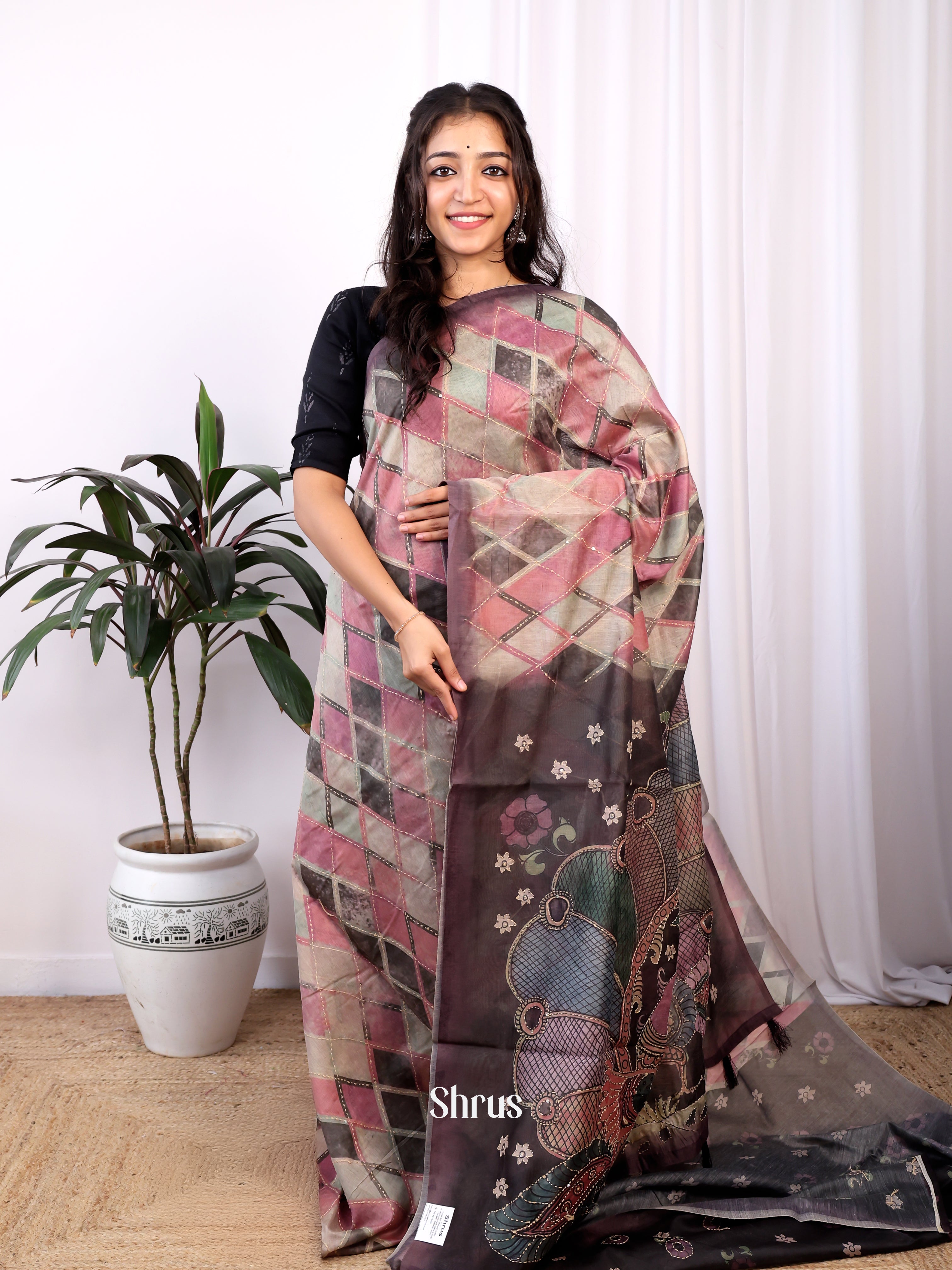 CJS23274 - Semi Kantha Saree - Shop on Shrus.com