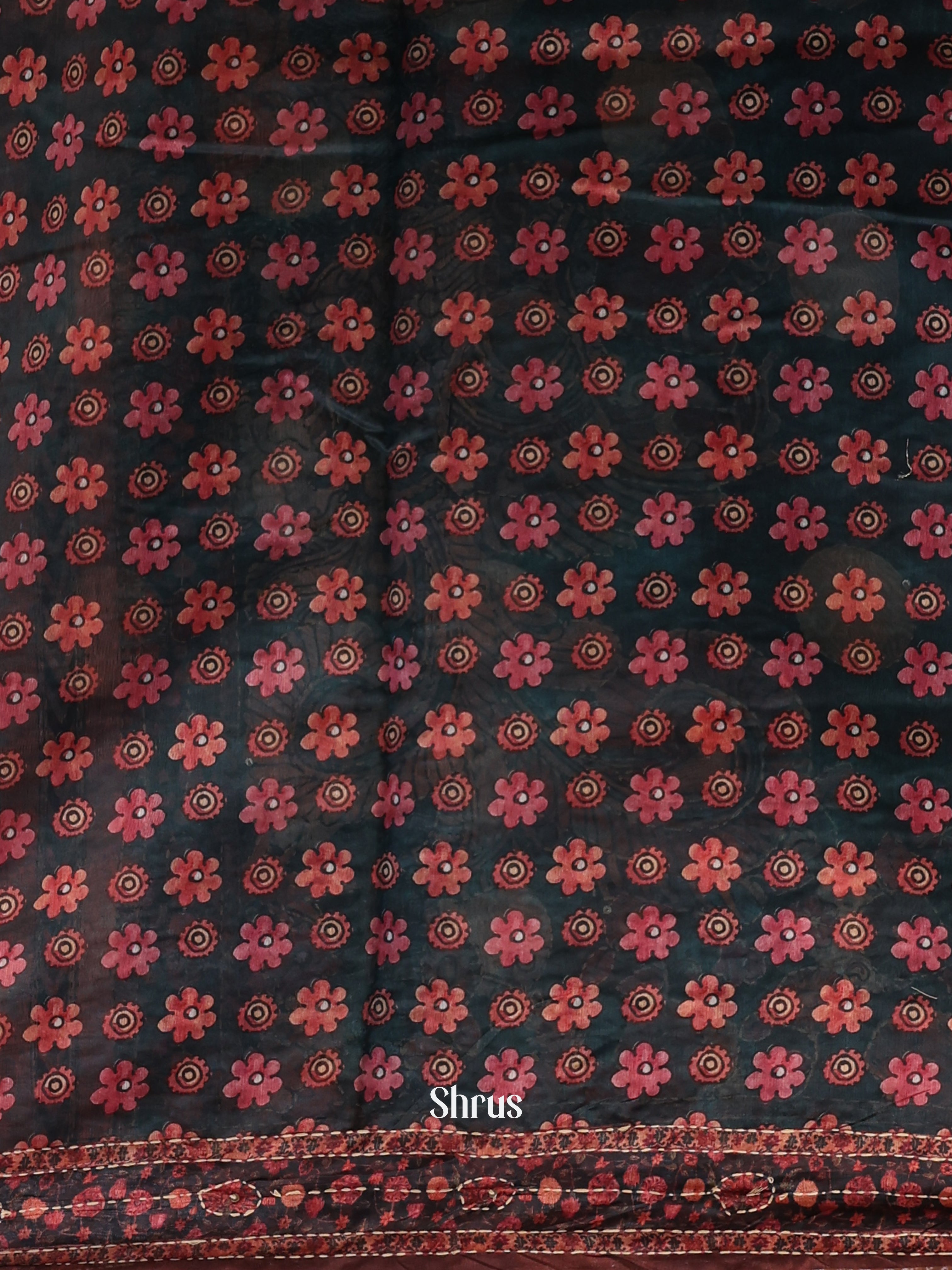 Black & Brown - Semi Kantha Saree - Shop on Shrus.com