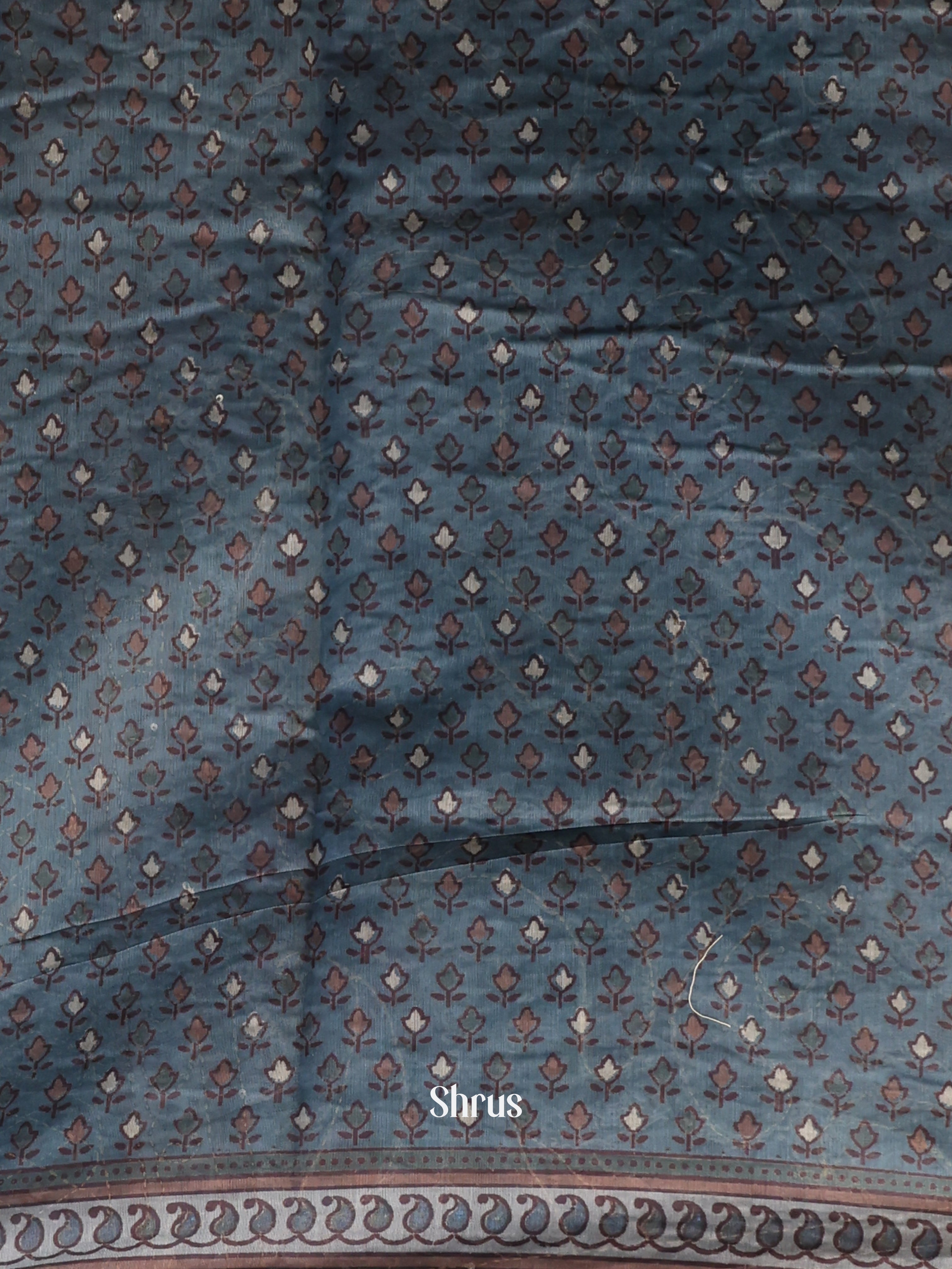 Blue - Semi Kantha Saree - Shop on Shrus.com