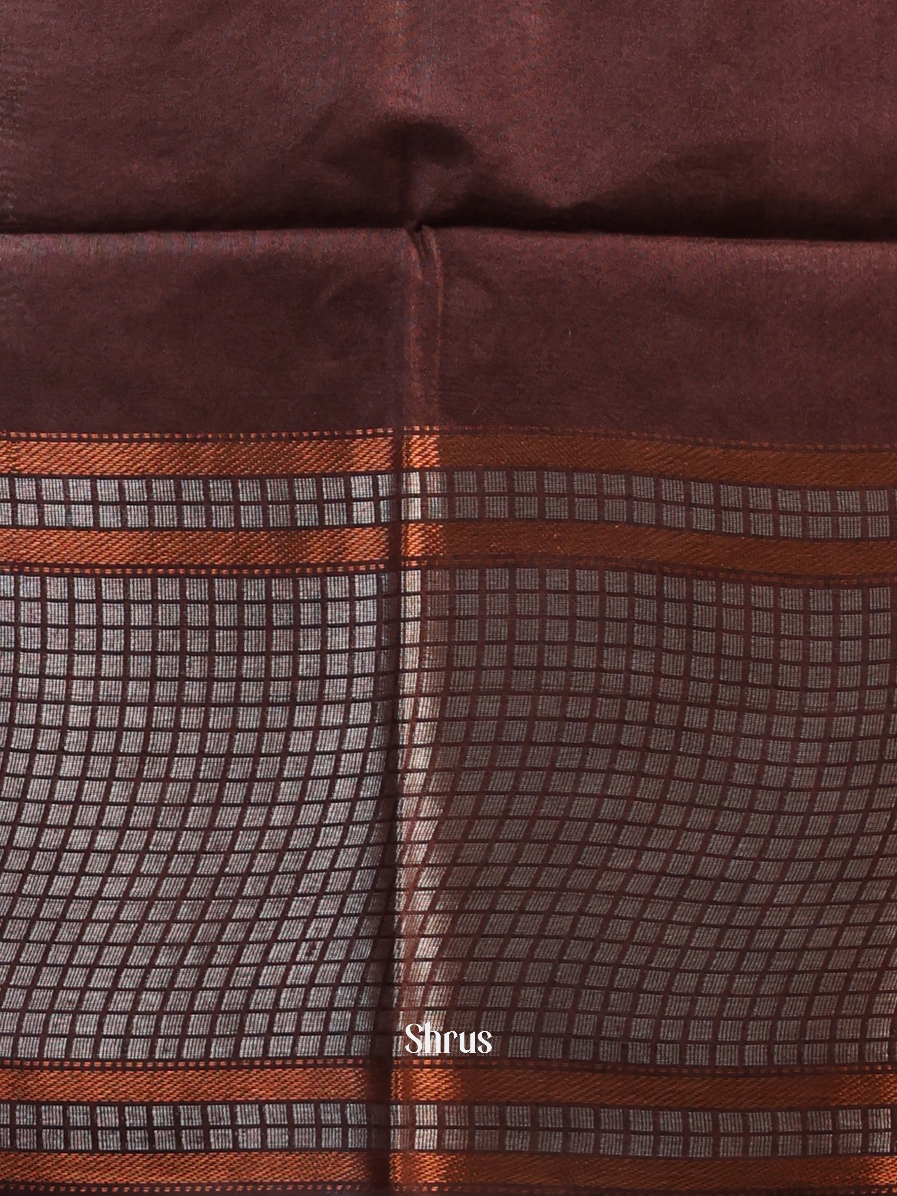 Green & Brown- Semi Tussar Saree - Shop on Shrus.com