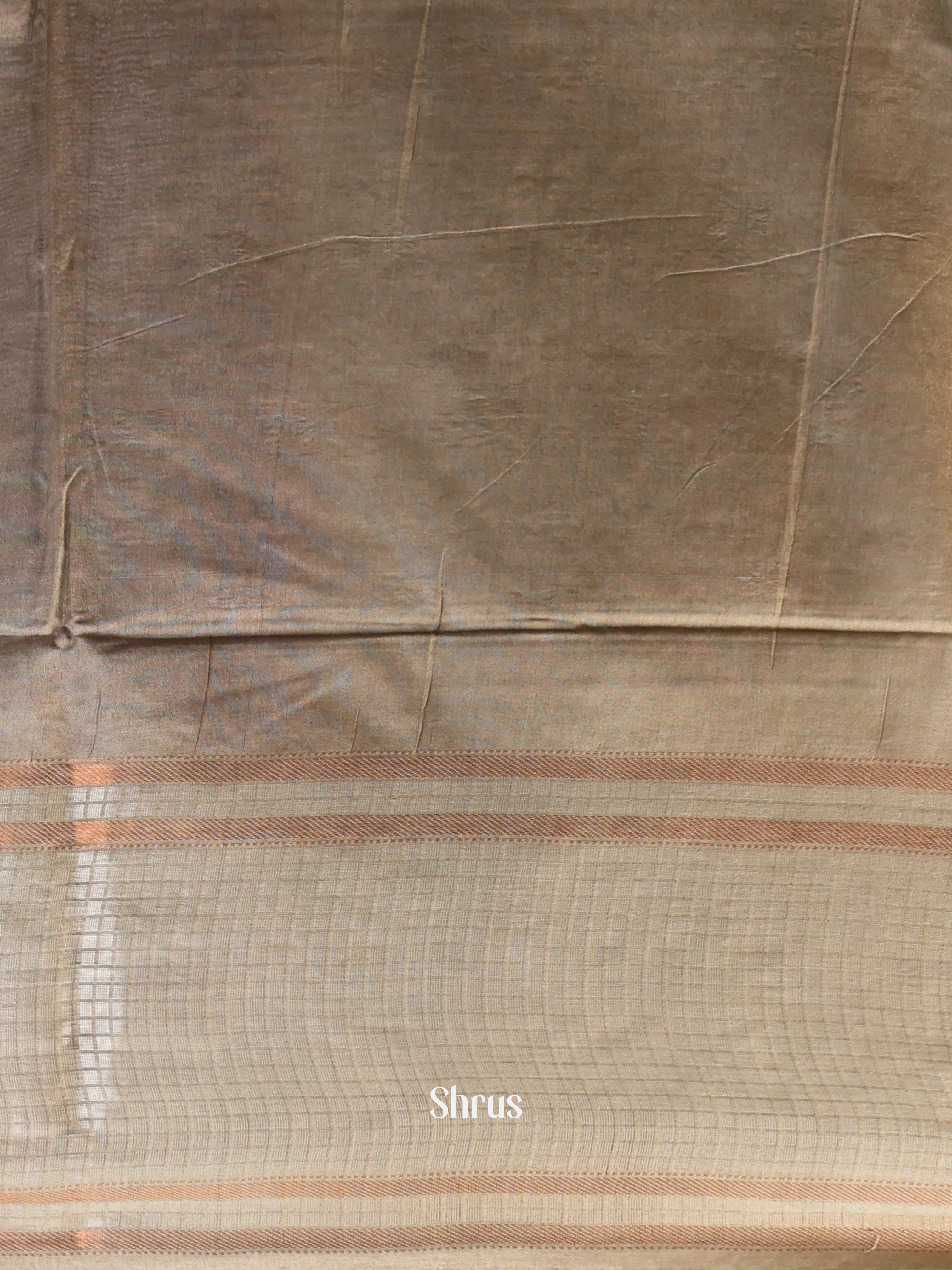 Wine & Grey- Semi Tussar Saree - Shop on Shrus.com