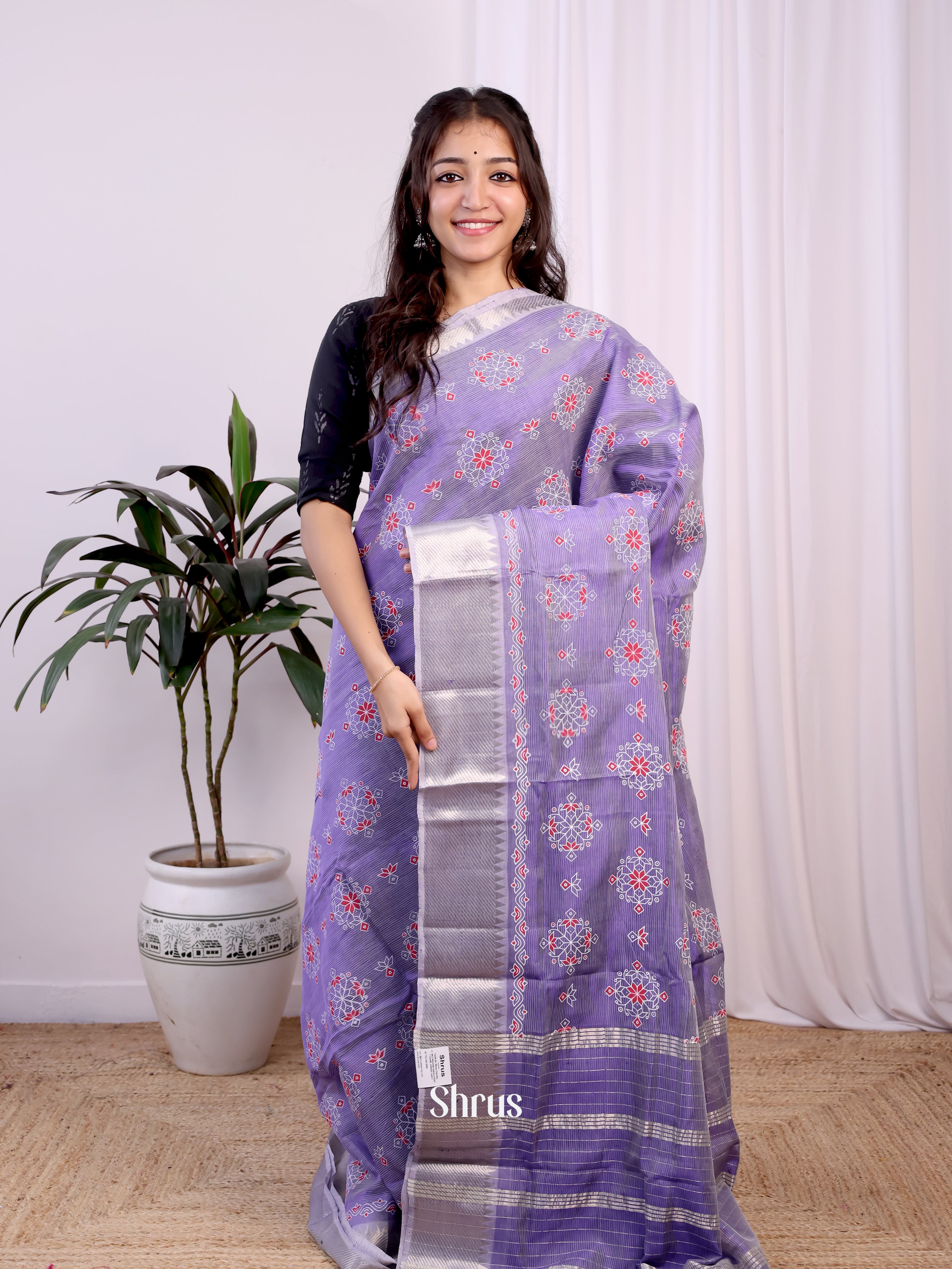 CJS24124 - Mangalagiri silkcotton Saree - Shop on Shrus.com