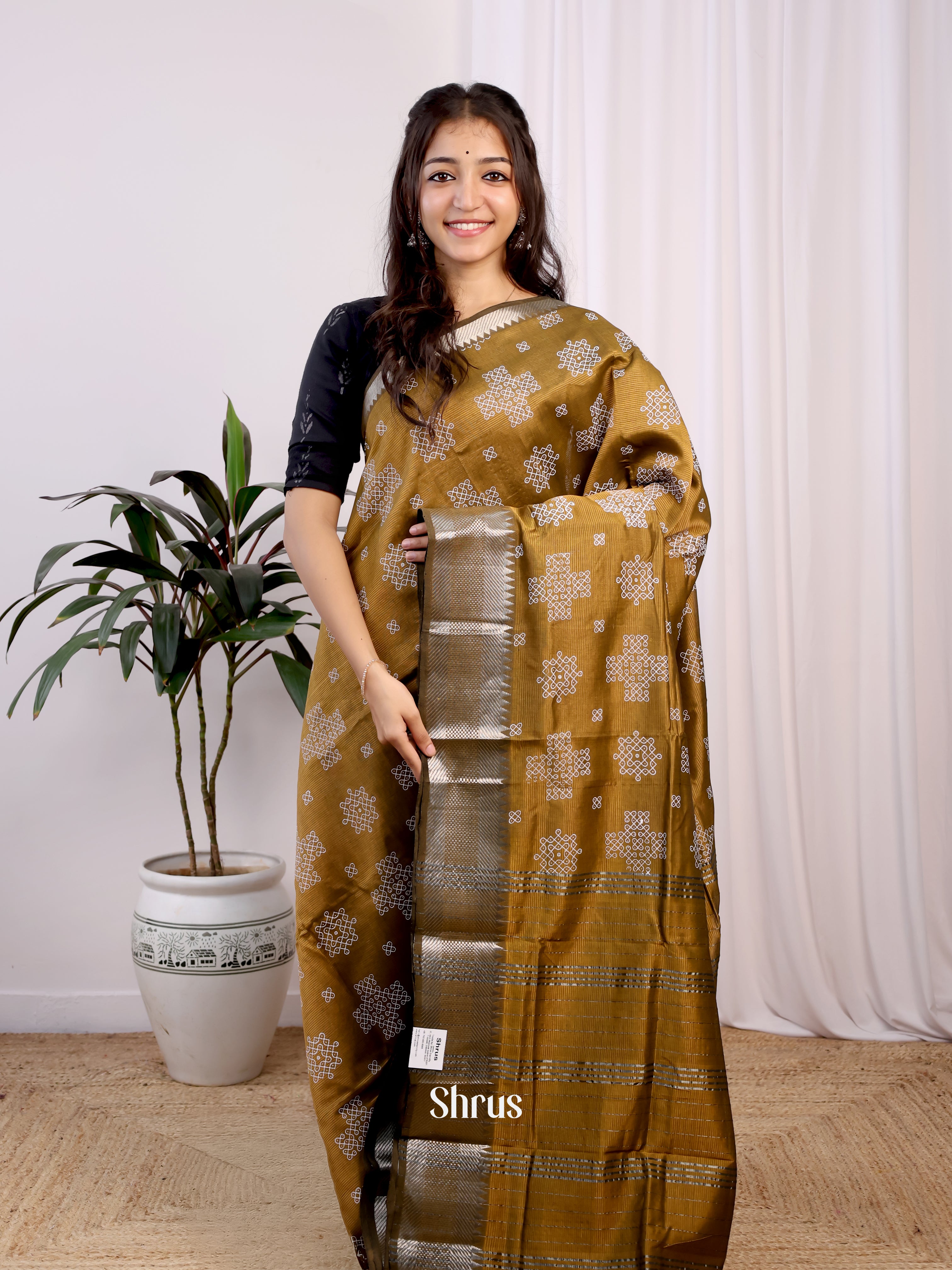 CJS24127 - Mangalagiri silkcotton Saree - Shop on Shrus.com