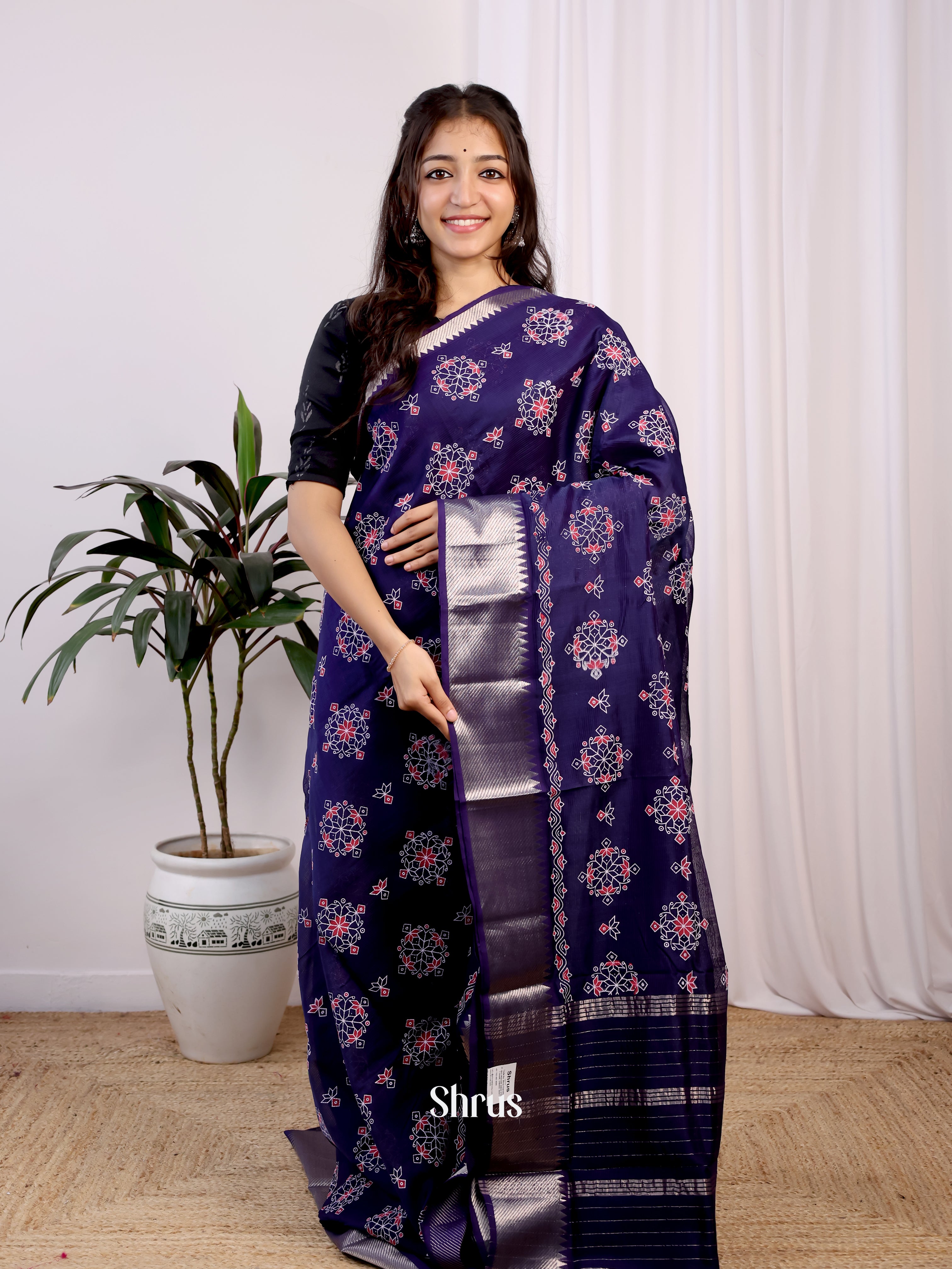 CJS24129 - Mangalagiri silkcotton Saree - Shop on Shrus.com