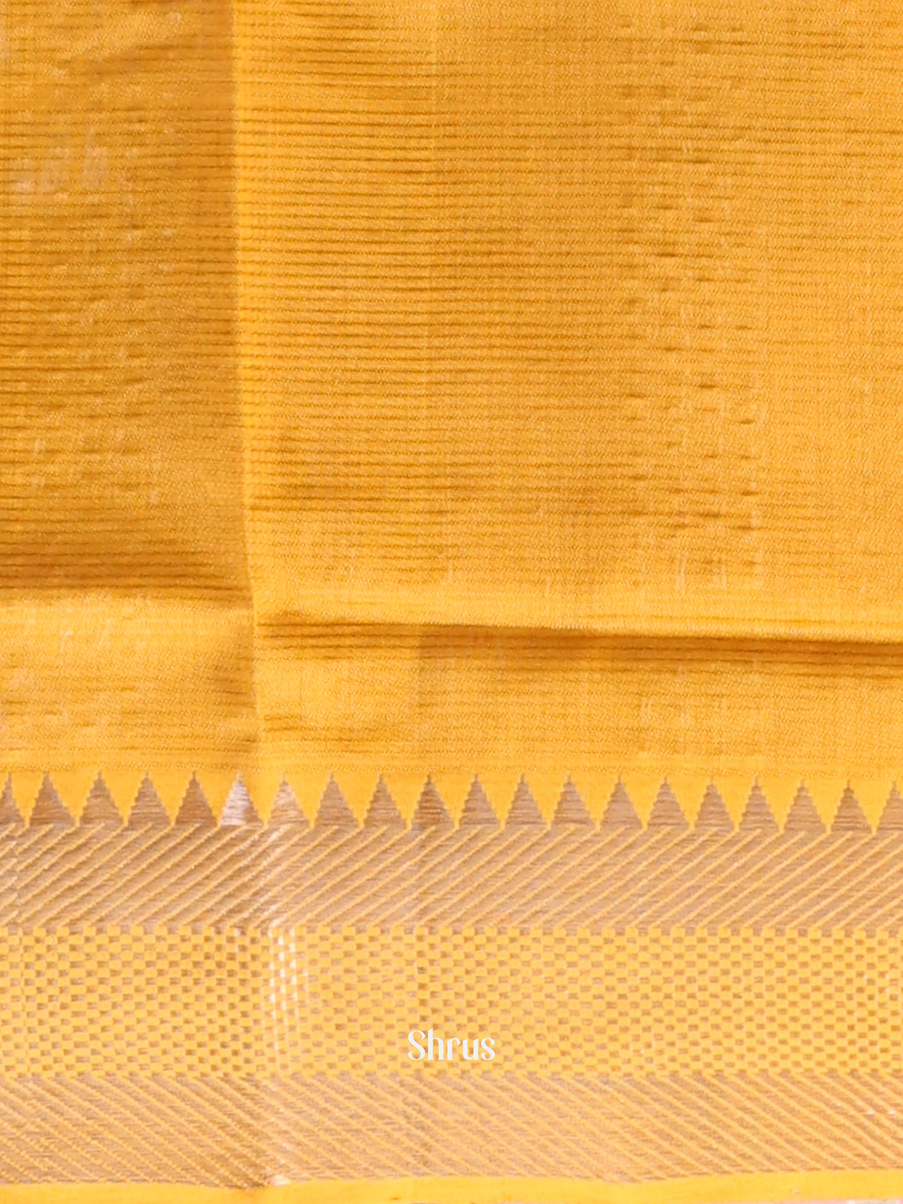Mustard(single Tone) - Mangalagiri silkcotton Saree - Shop on Shrus.com