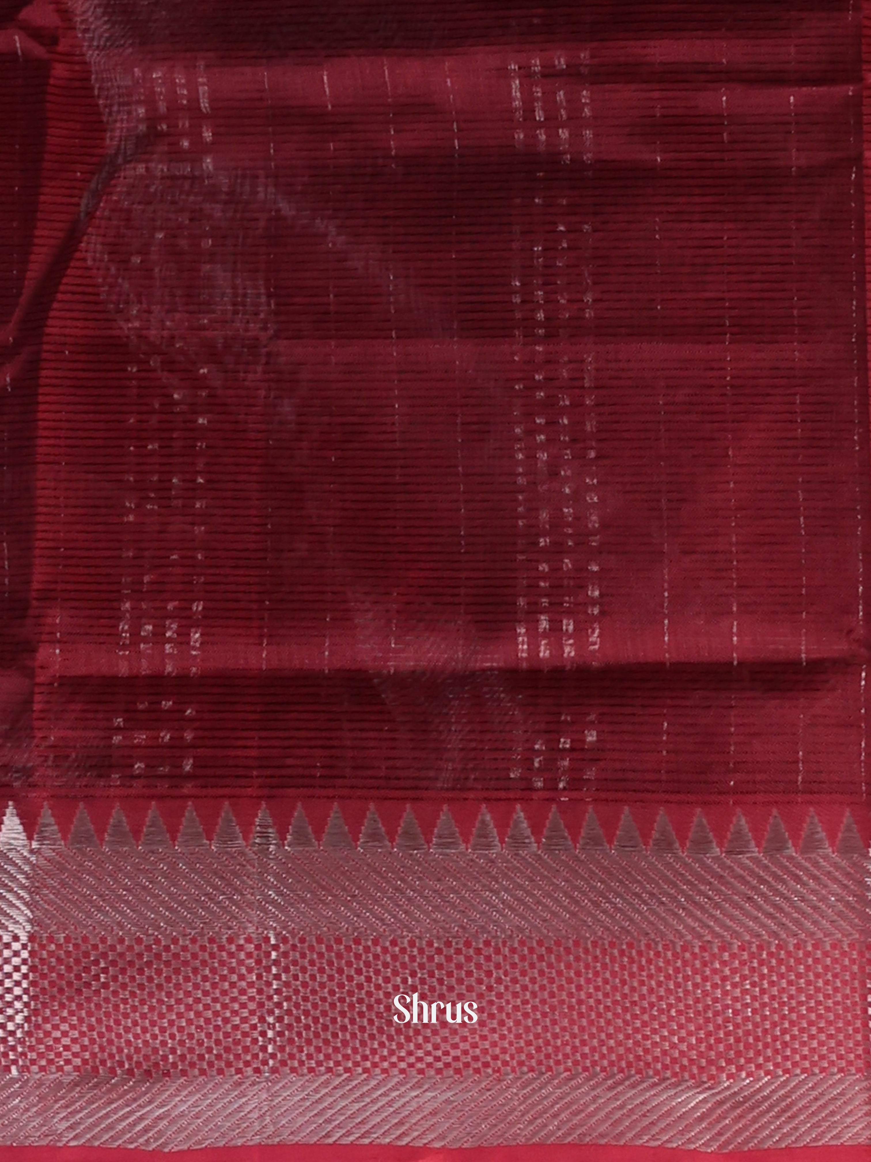 Maroon(Single Tone) - Mangalagiri silkcotton Saree - Shop on Shrus.com