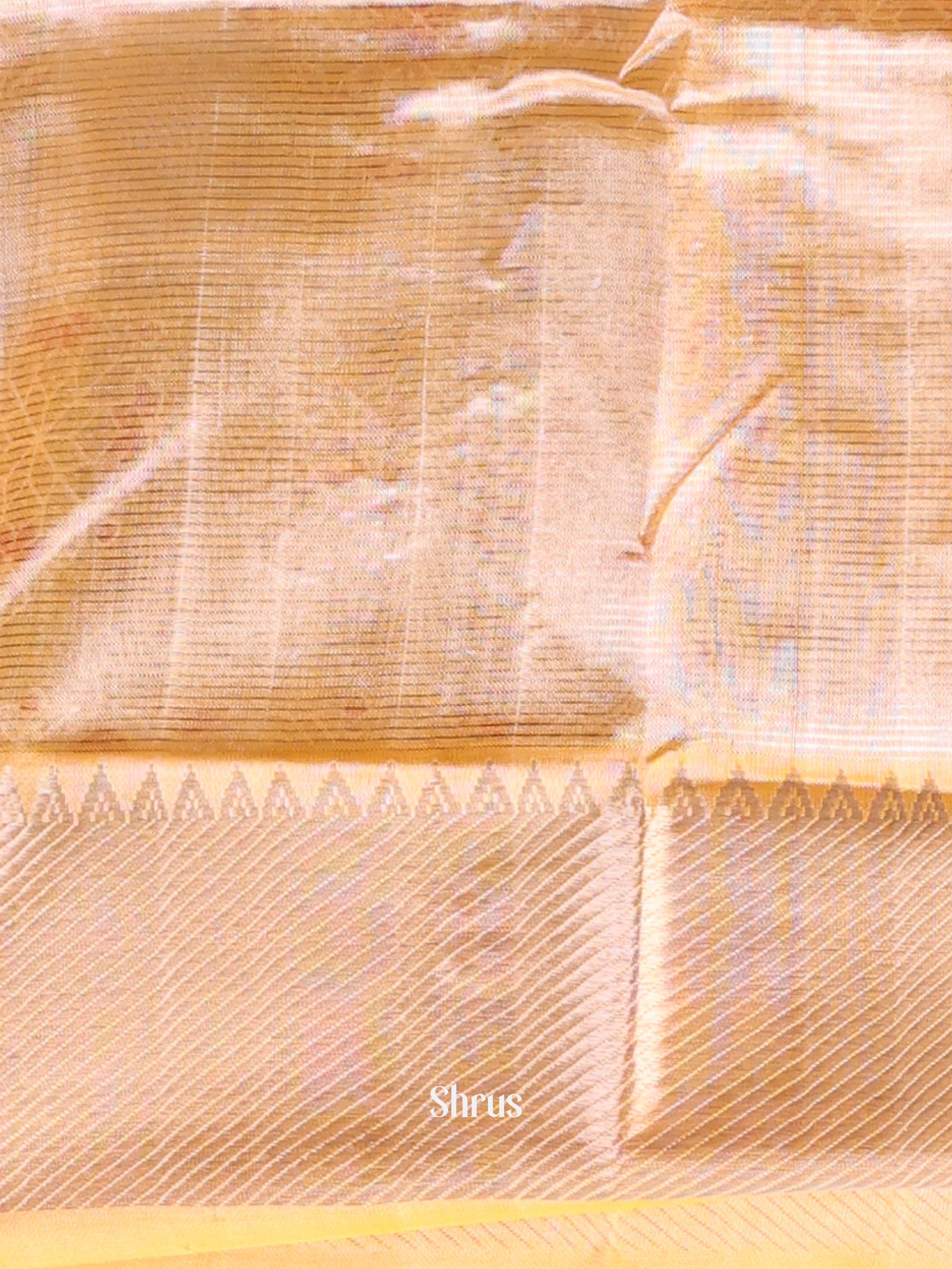 Mustard(Single Tone) - Mangalagiri silkcotton Saree -1