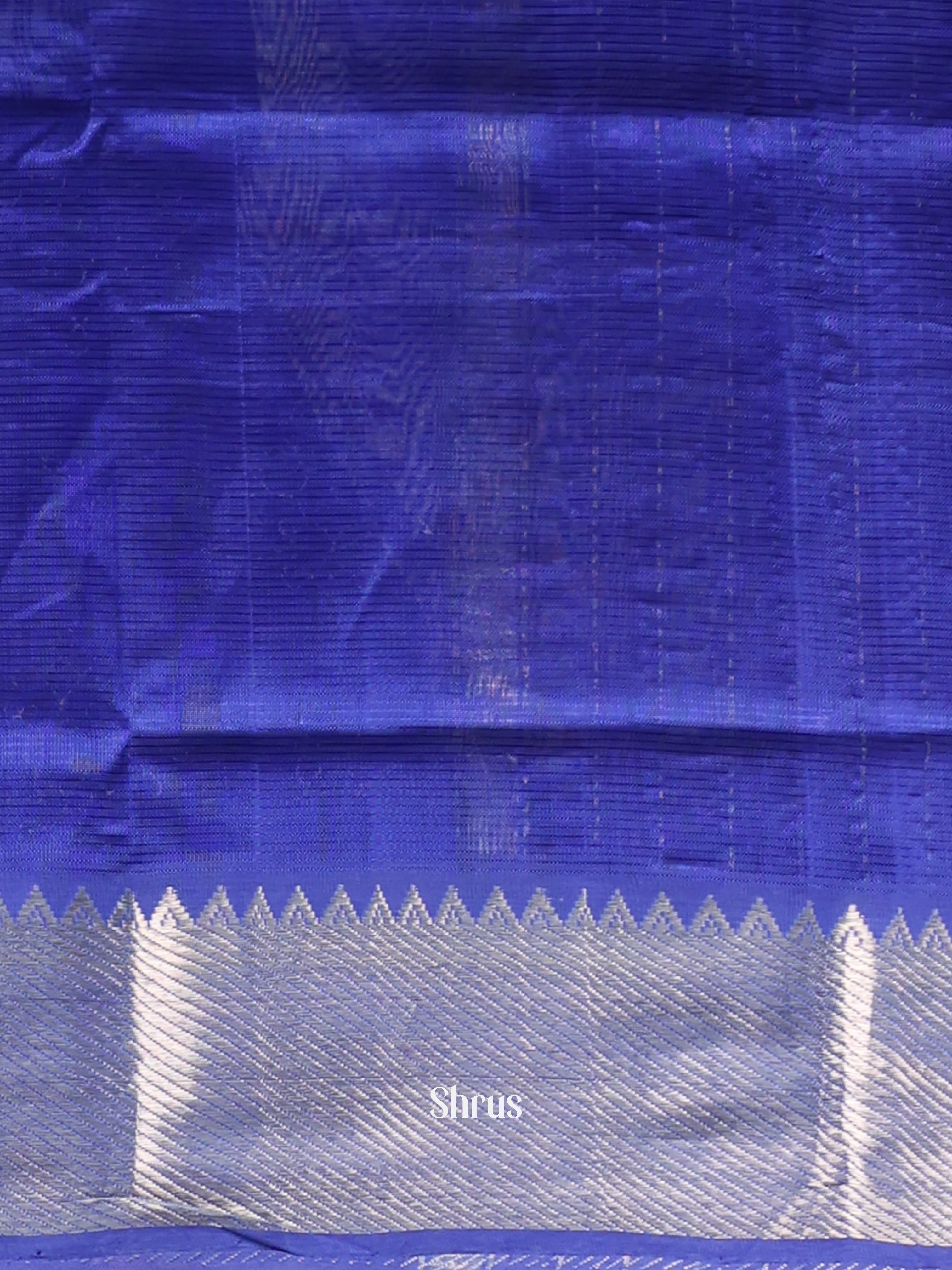 Blue(Single Tone) - Mangalagiri silkcotton Saree - Shop on Shrus.com