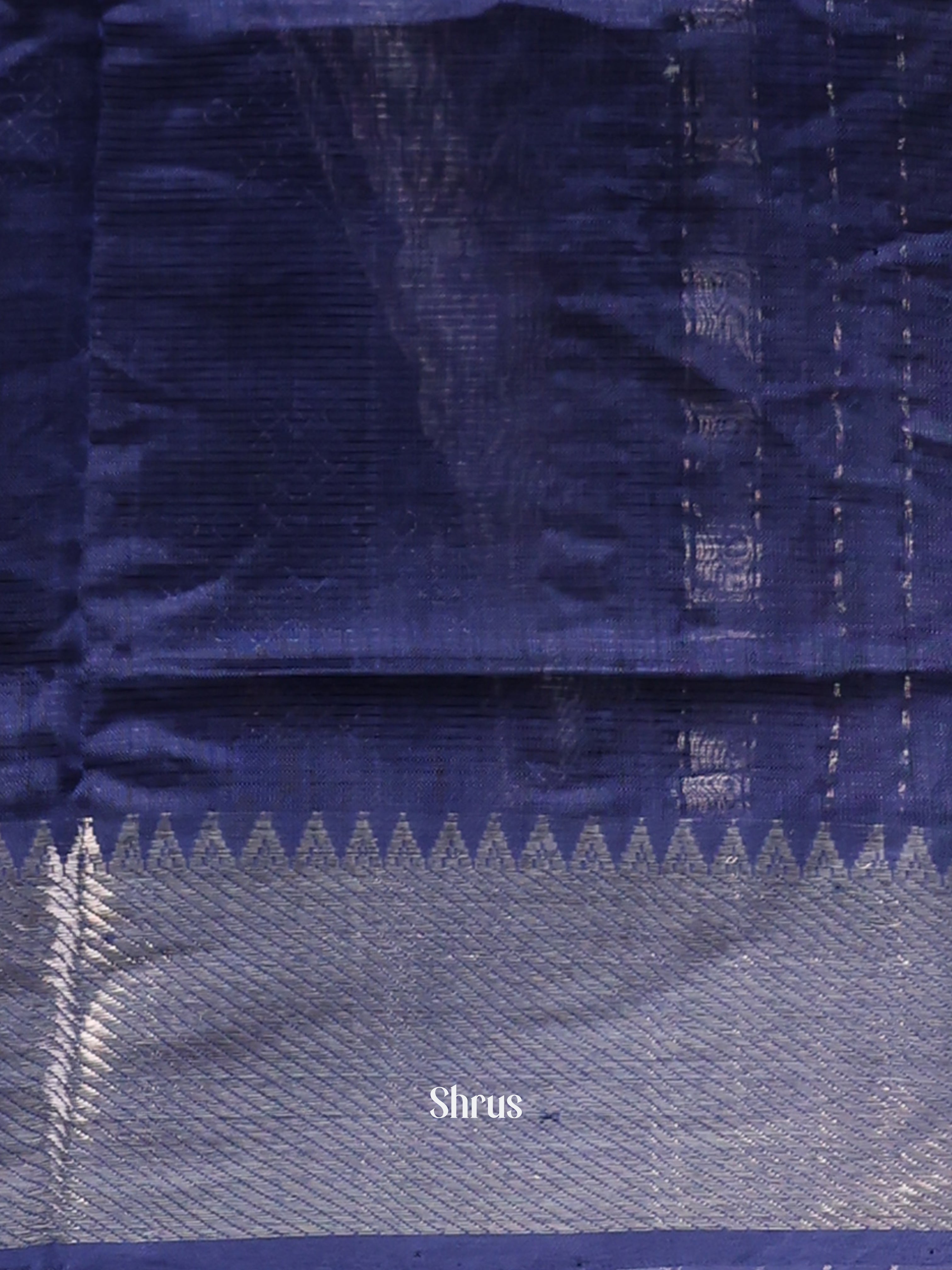Navy Blue(Single Tone) - Mangalagiri silkcotton Saree - Shop on Shrus.com