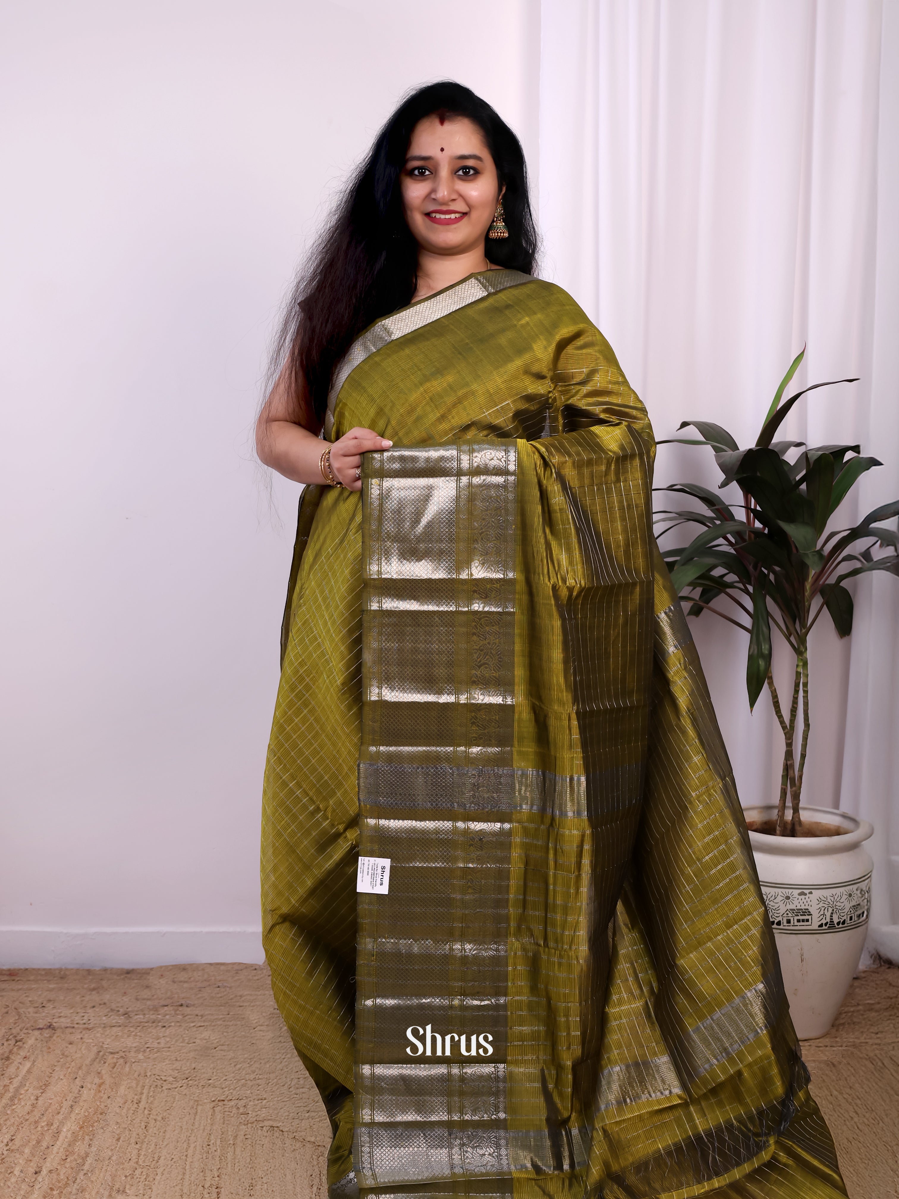 CJS24147 - Mangalagiri silkcotton Saree - Shop on Shrus.com