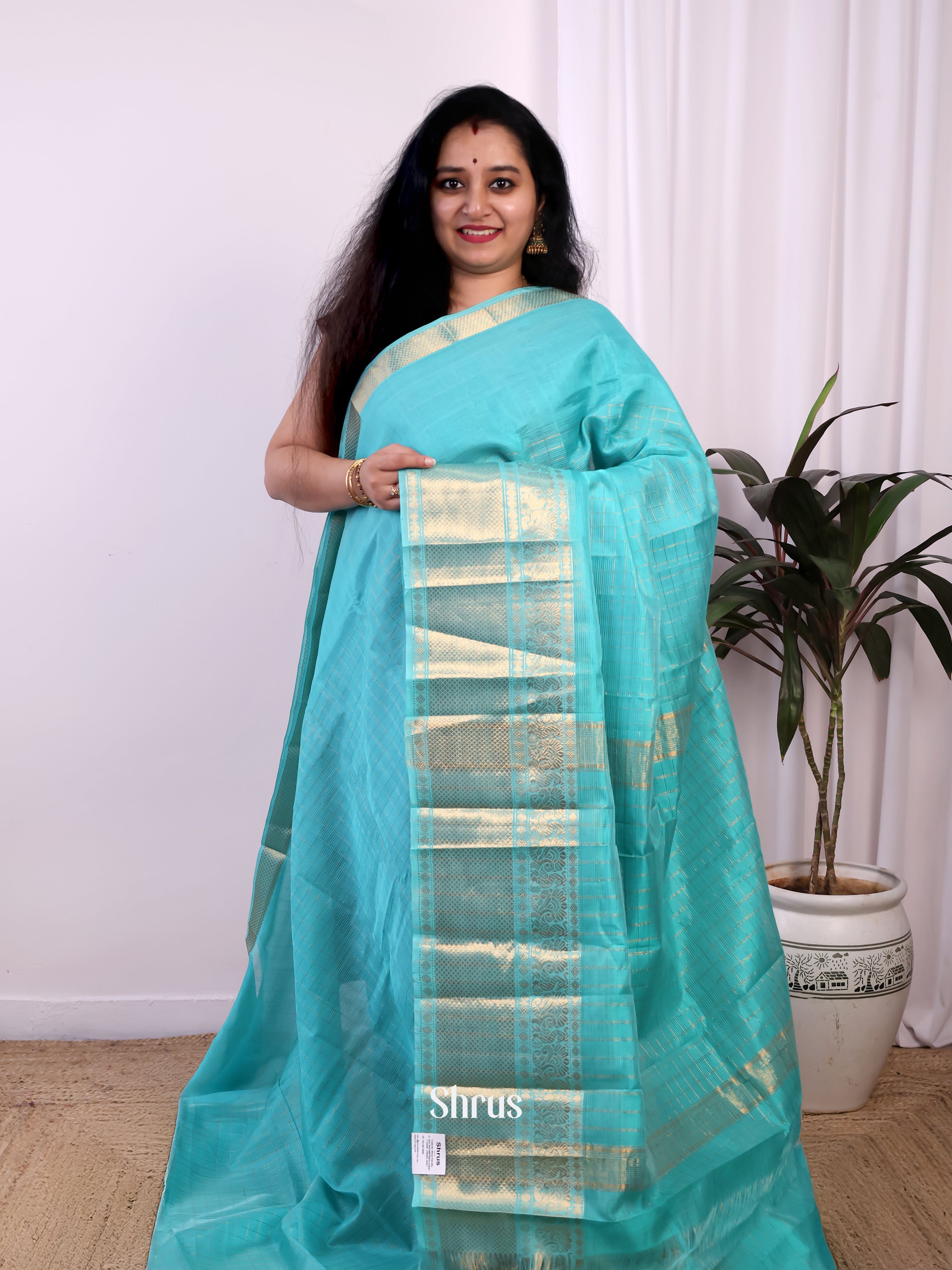 CJS24148 - Mangalagiri silkcotton Saree - Shop on Shrus.com