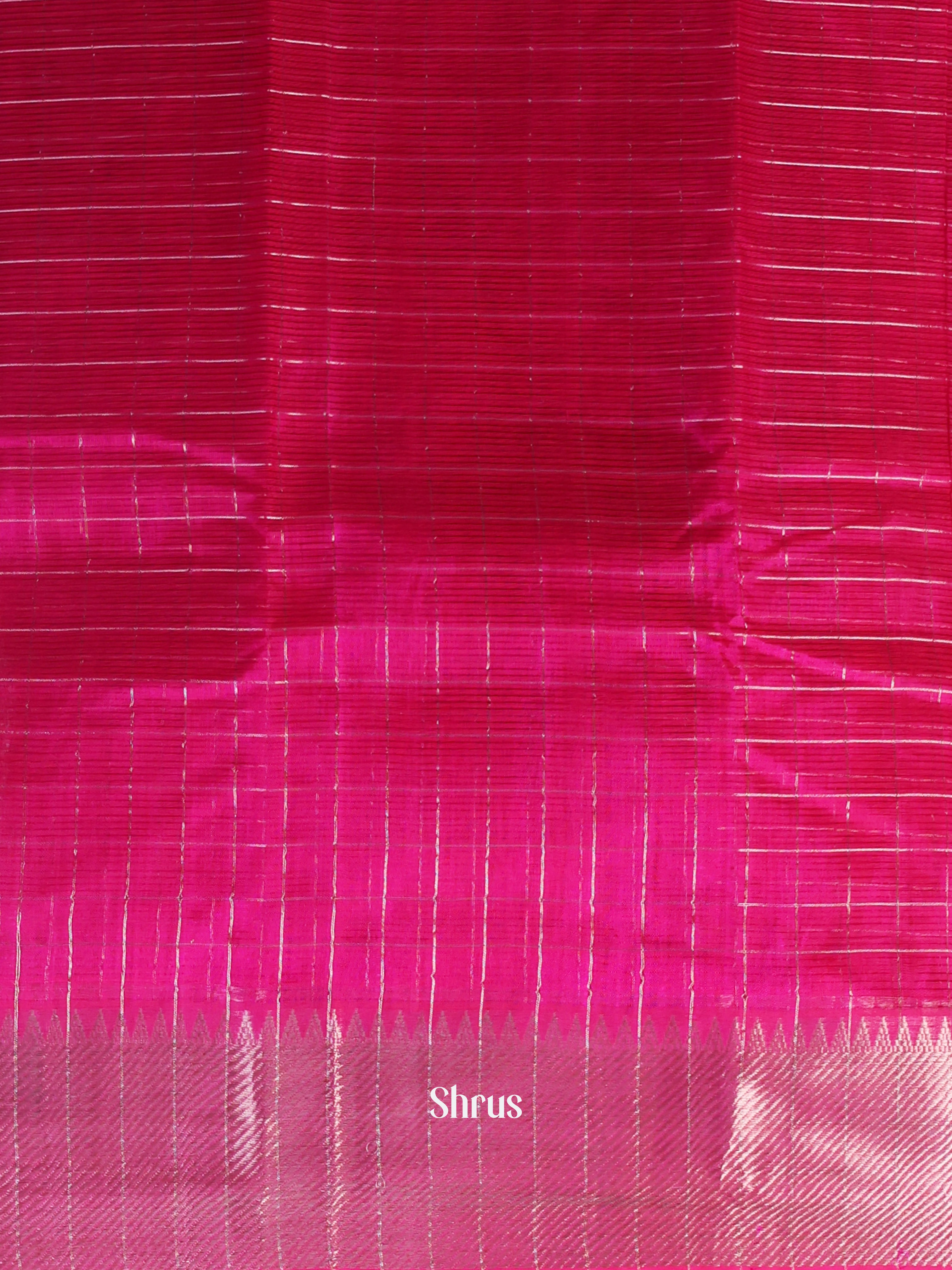 Checked Pink(Single Tone) - Mangalagiri silkcotton Saree - Shop on Shrus.com