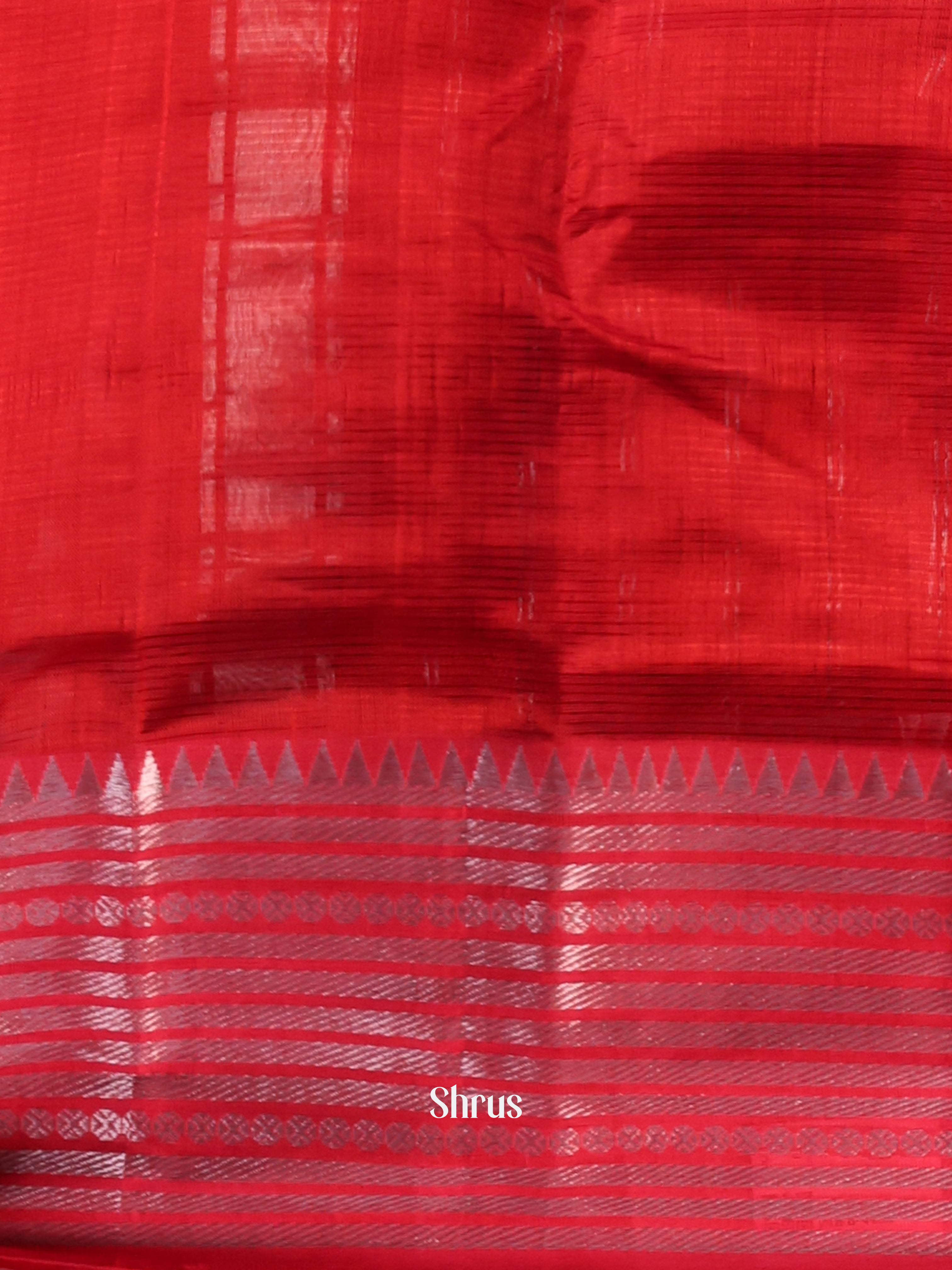 Plain Red(Single Tone) - Mangalagiri silkcotton Saree - Shop on Shrus.com