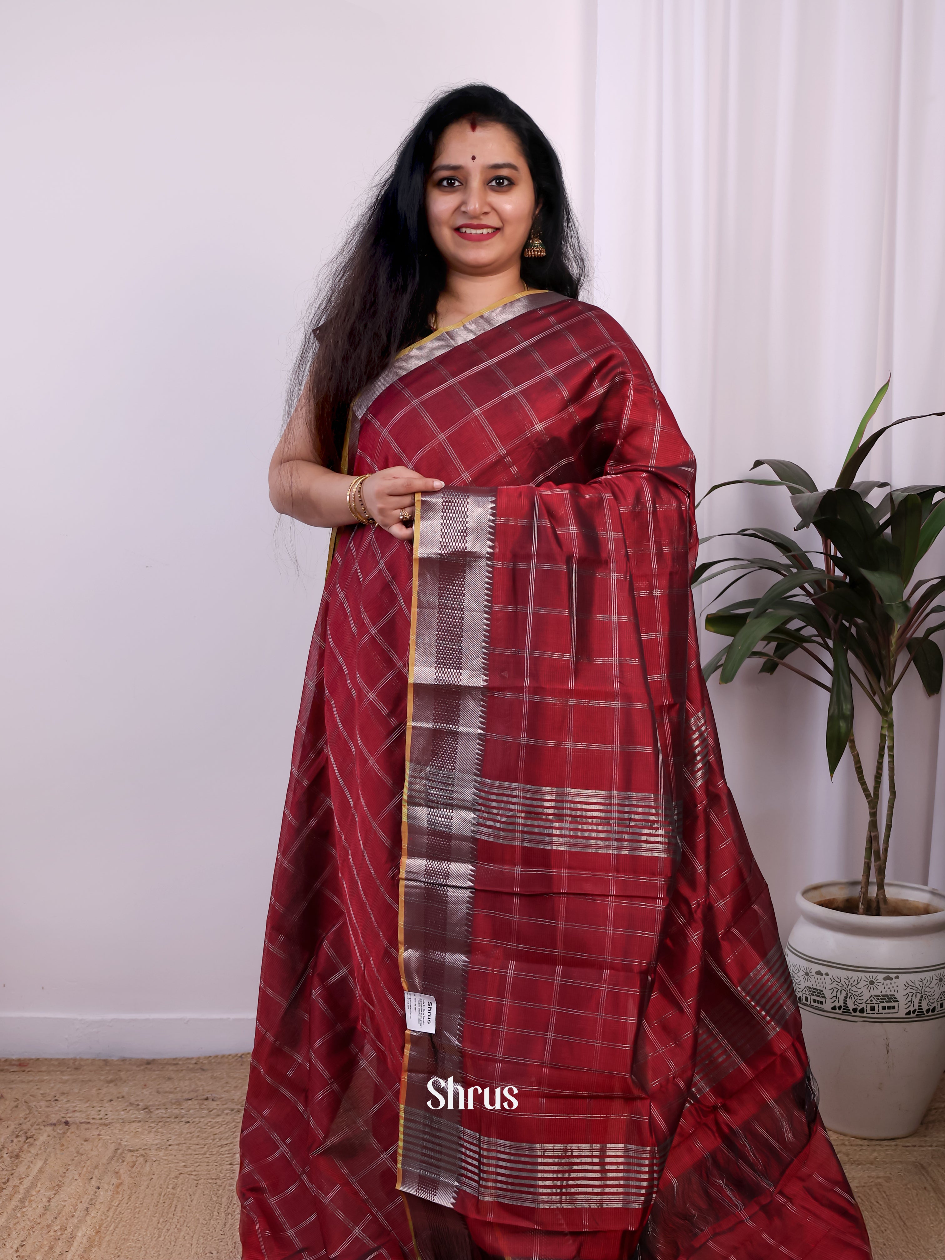 CJS24168 - Mangalagiri silkcotton Saree - Shop on Shrus.com