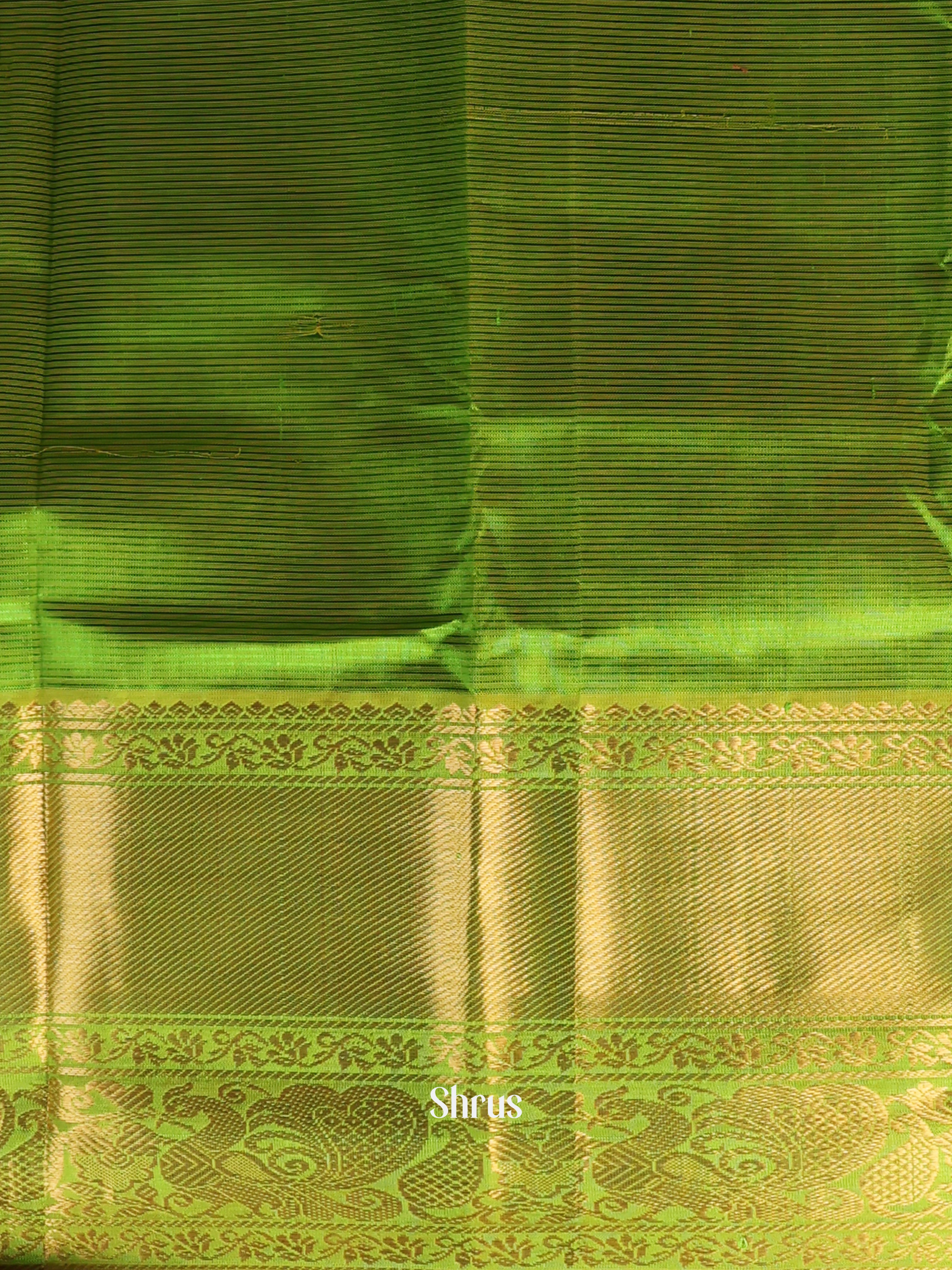 Parrot Green & Maroon - Mangalagiri silkcotton Saree - Shop on Shrus.com