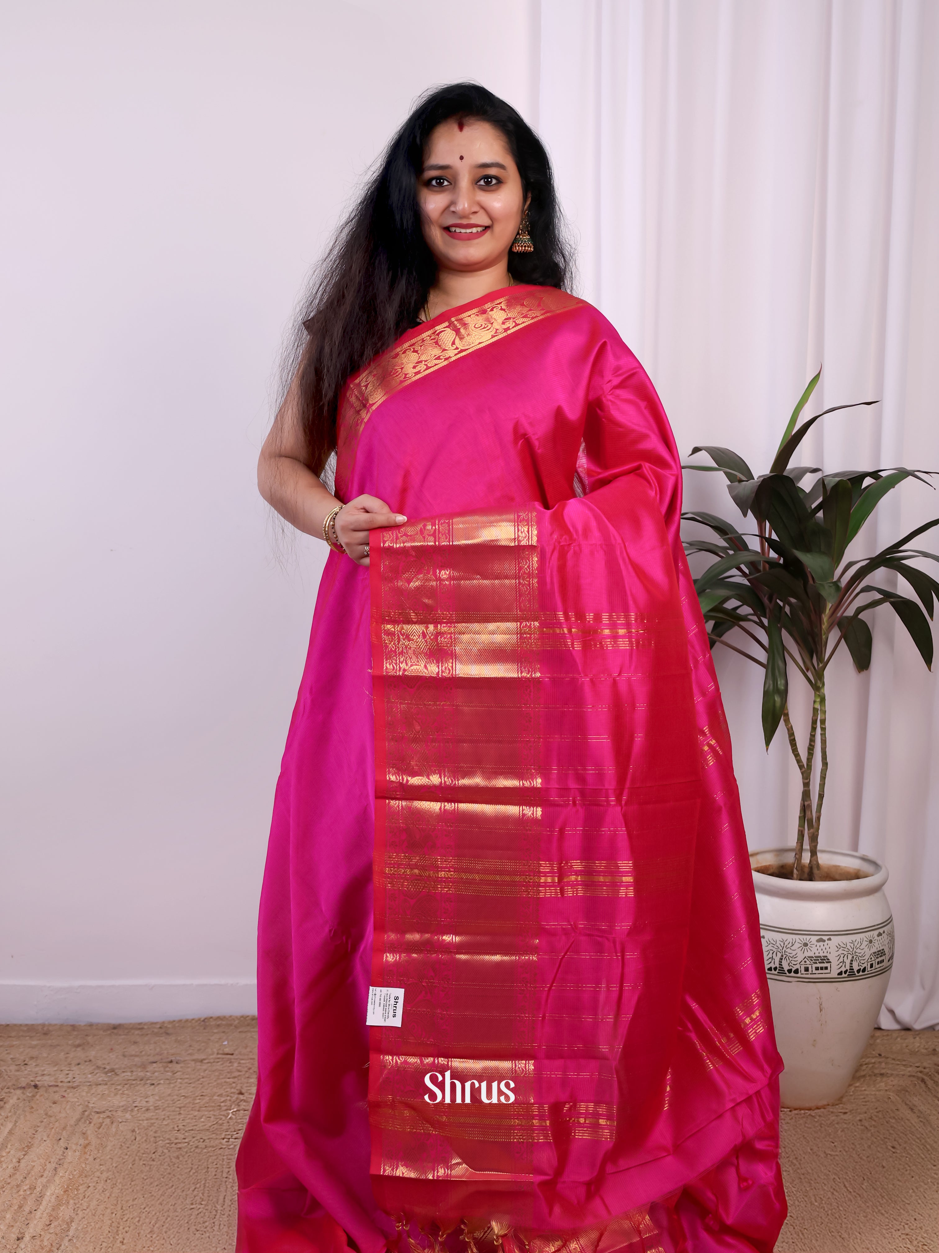 Plain Pink(Single Tone) – Mangalagiri silkcotton Saree - Shop on Shrus.com
