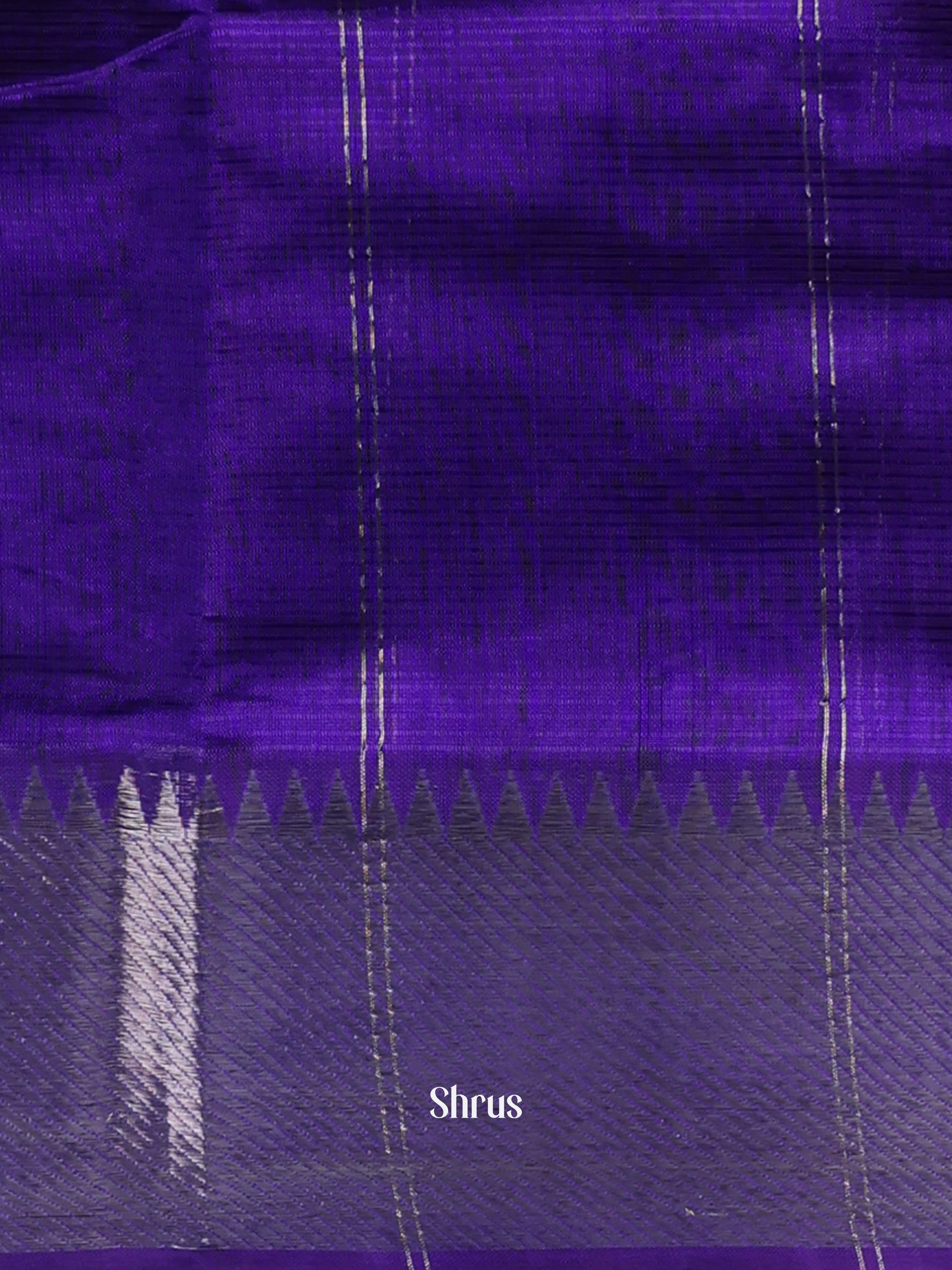 Violet Stripes(Single Tone) - Mangalagiri silkcotton Saree - Shop on Shrus.com