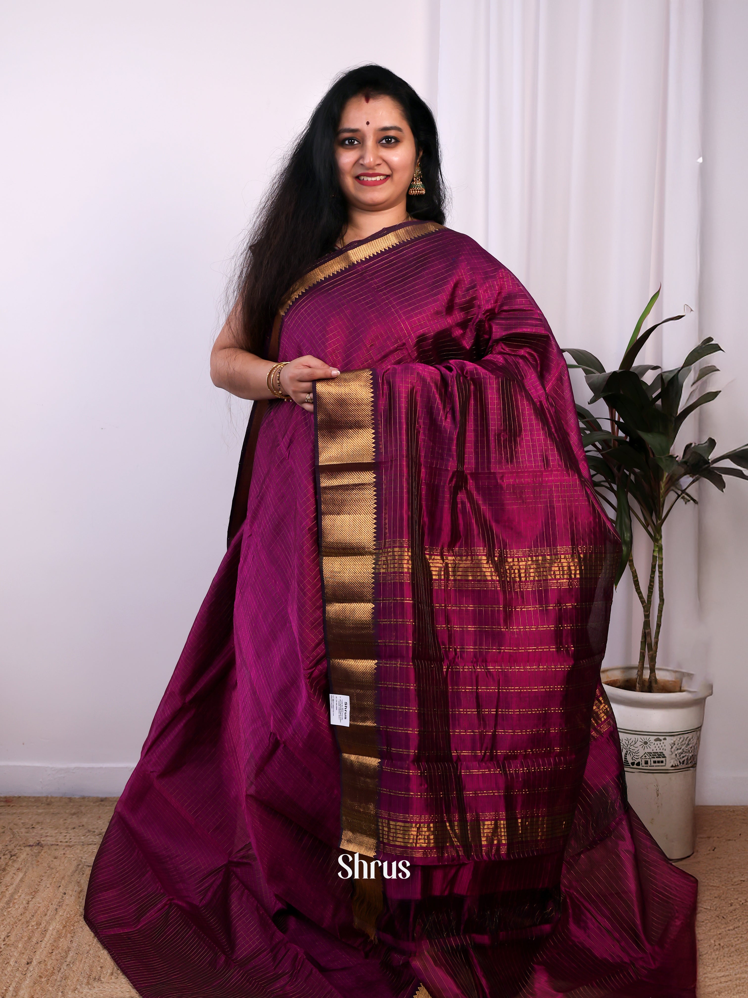 CJS24193 - Mangalagiri silkcotton Saree - Shop on Shrus.com