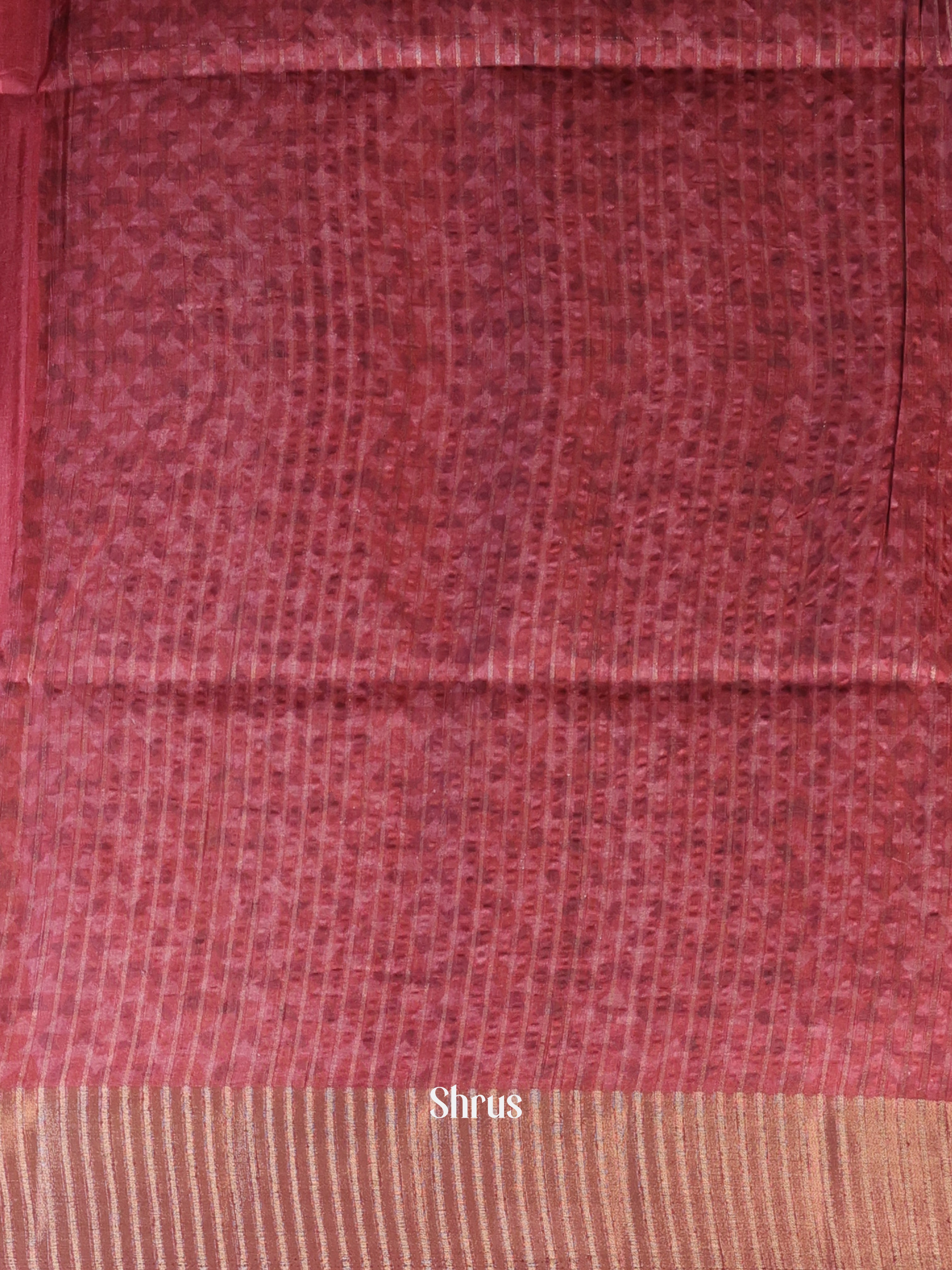 Maroon - Moonga Saree - Shop on Shrus.com
