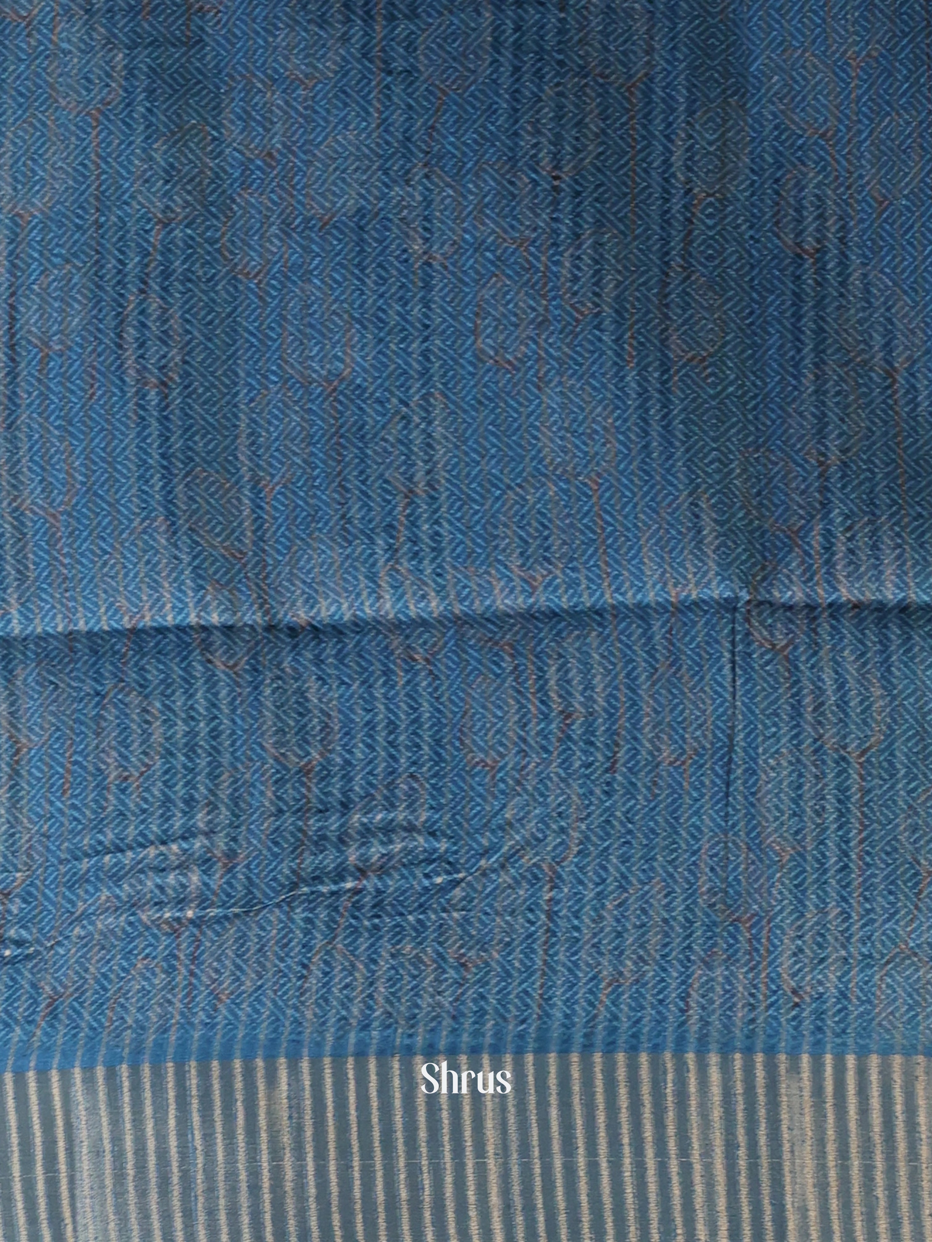 Blue - Moonga Saree - Shop on Shrus.com